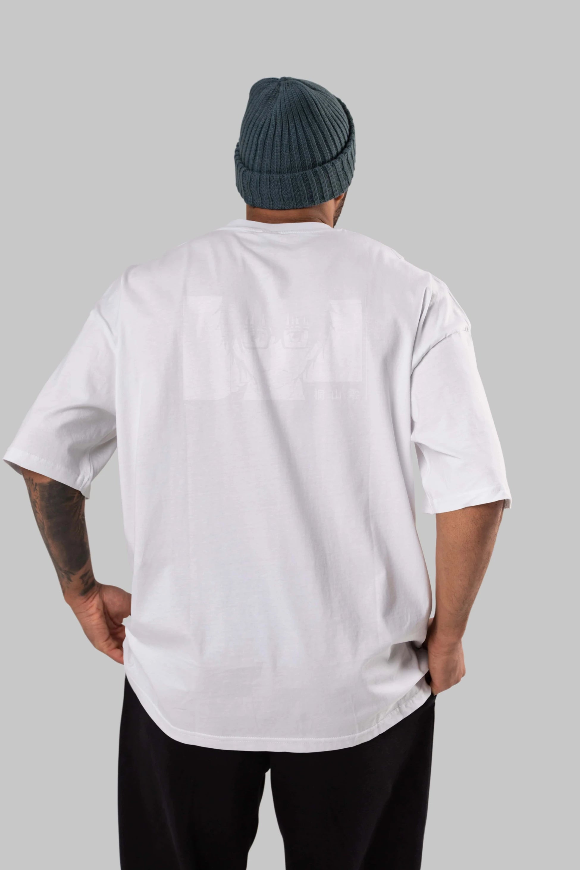Rei Kiriyama 3 Anime Arka Baskılı Oversize t-shirt Erkek Kadın Unisex