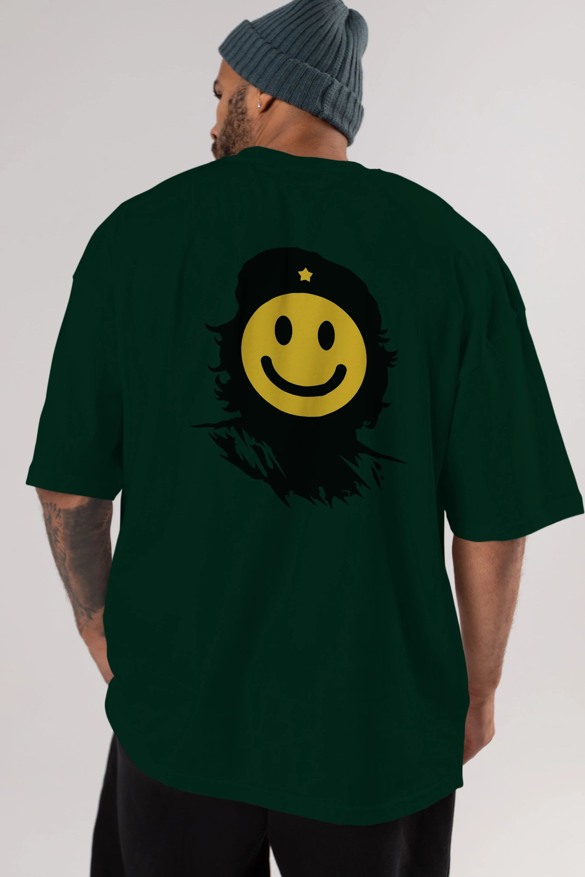 Che Smile Arka Baskılı Oversize t-shirt %100 pamuk Erkek Kadın Unisex