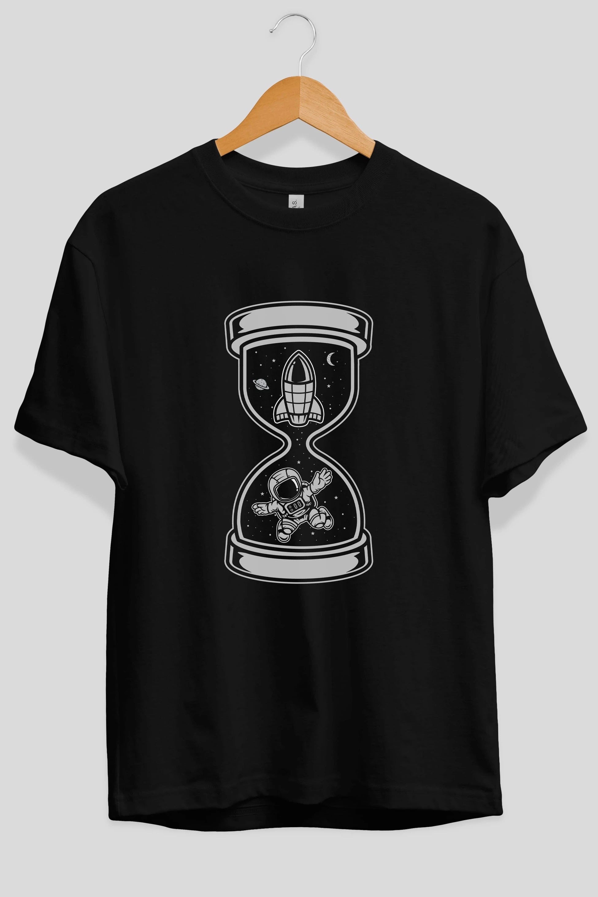 Astronaut Time Ön Baskılı Oversize t-shirt Erkek Kadın Unisex