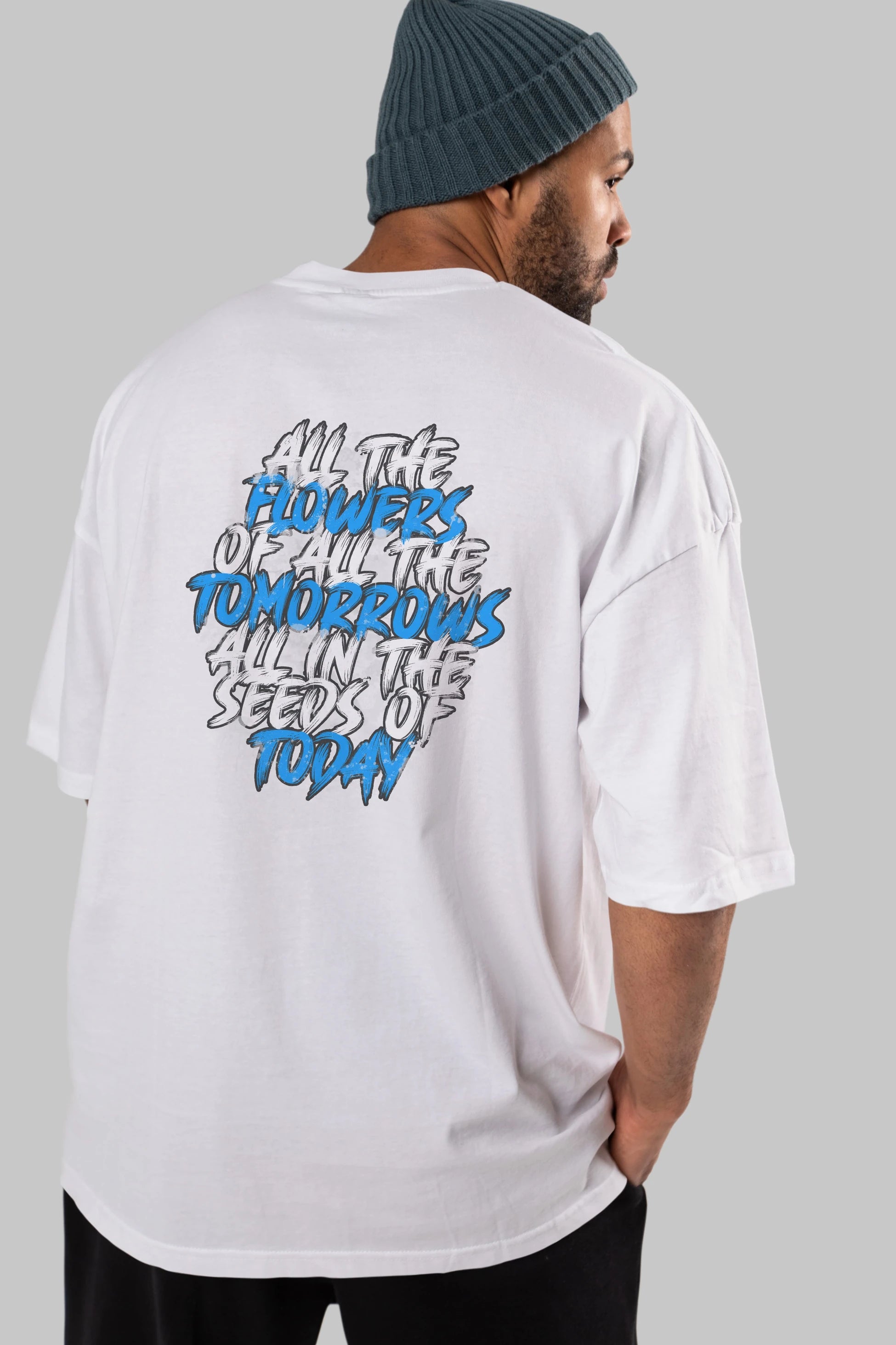 All The Flowers Arka Baskılı Oversize t-shirt Erkek Kadın Unisex