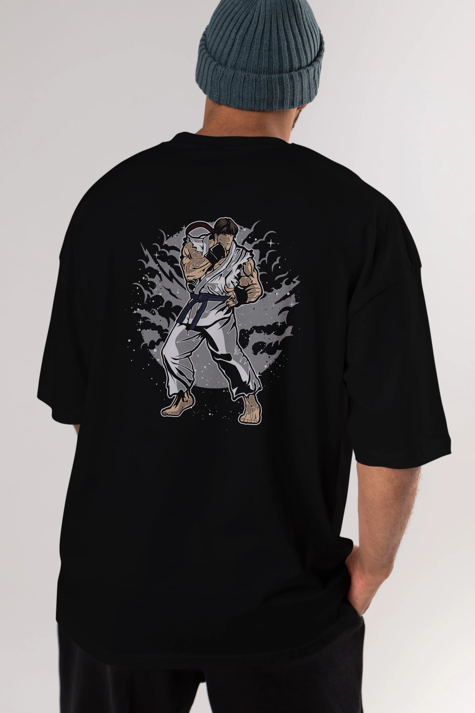 RYU Arka Baskılı Oversize t-shirt Erkek Kadın Unisex %100 Pamuk