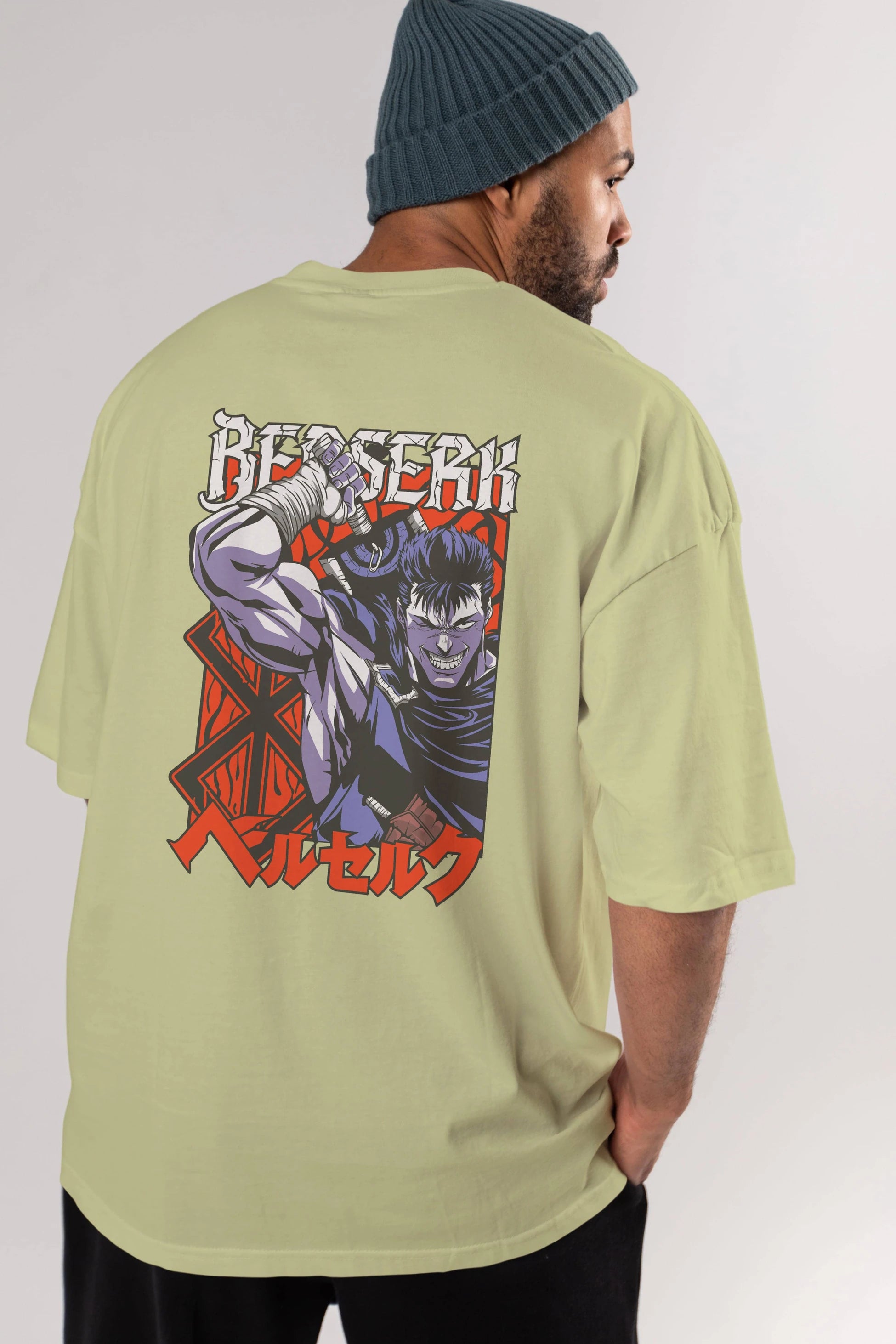 GUTS berserk Anime Arka Baskılı Oversize t-shirt Erkek Kadın Unisex