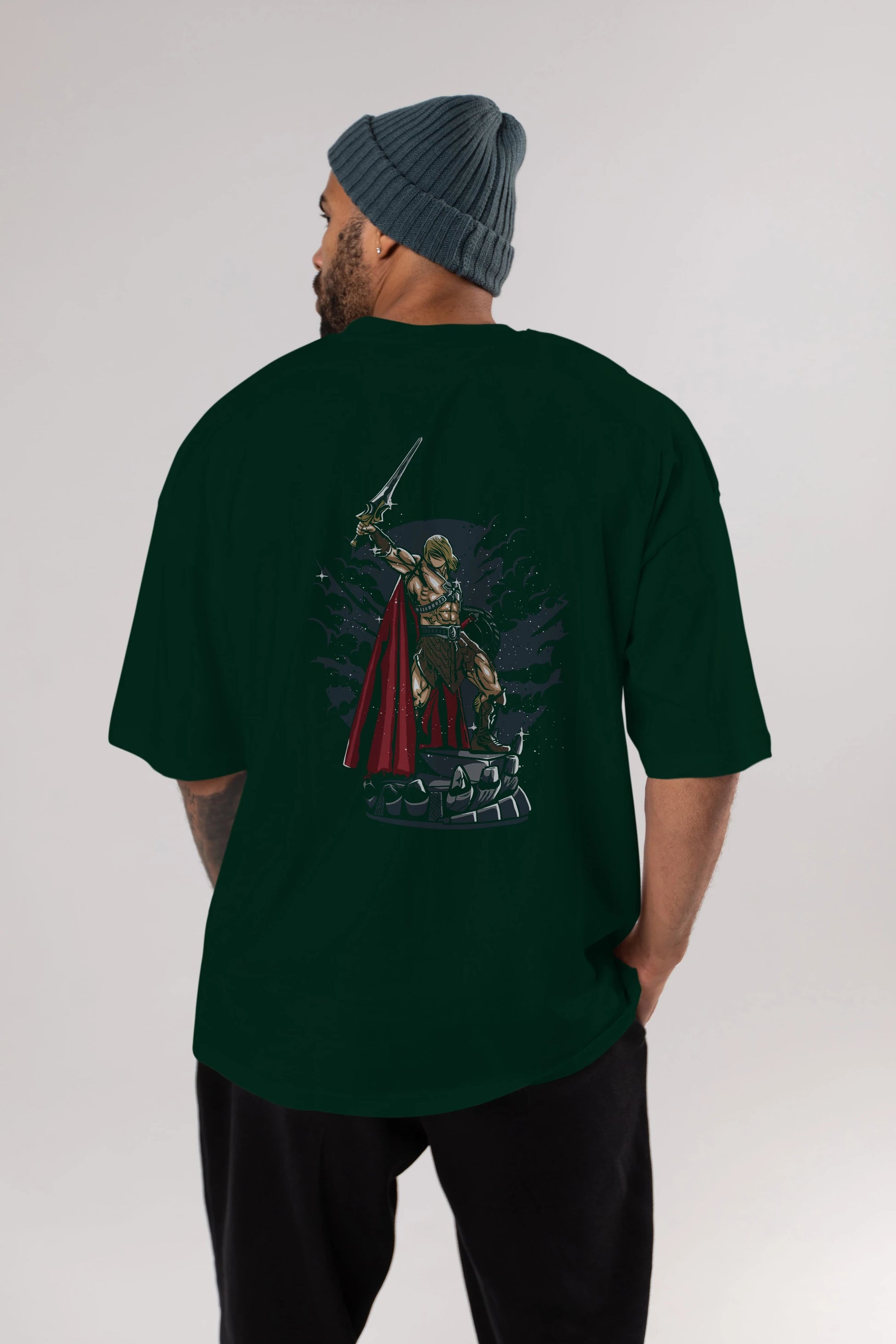 Warrior Arka Baskılı Oversize t-shirt Erkek Kadın Unisex %100 Pamuk