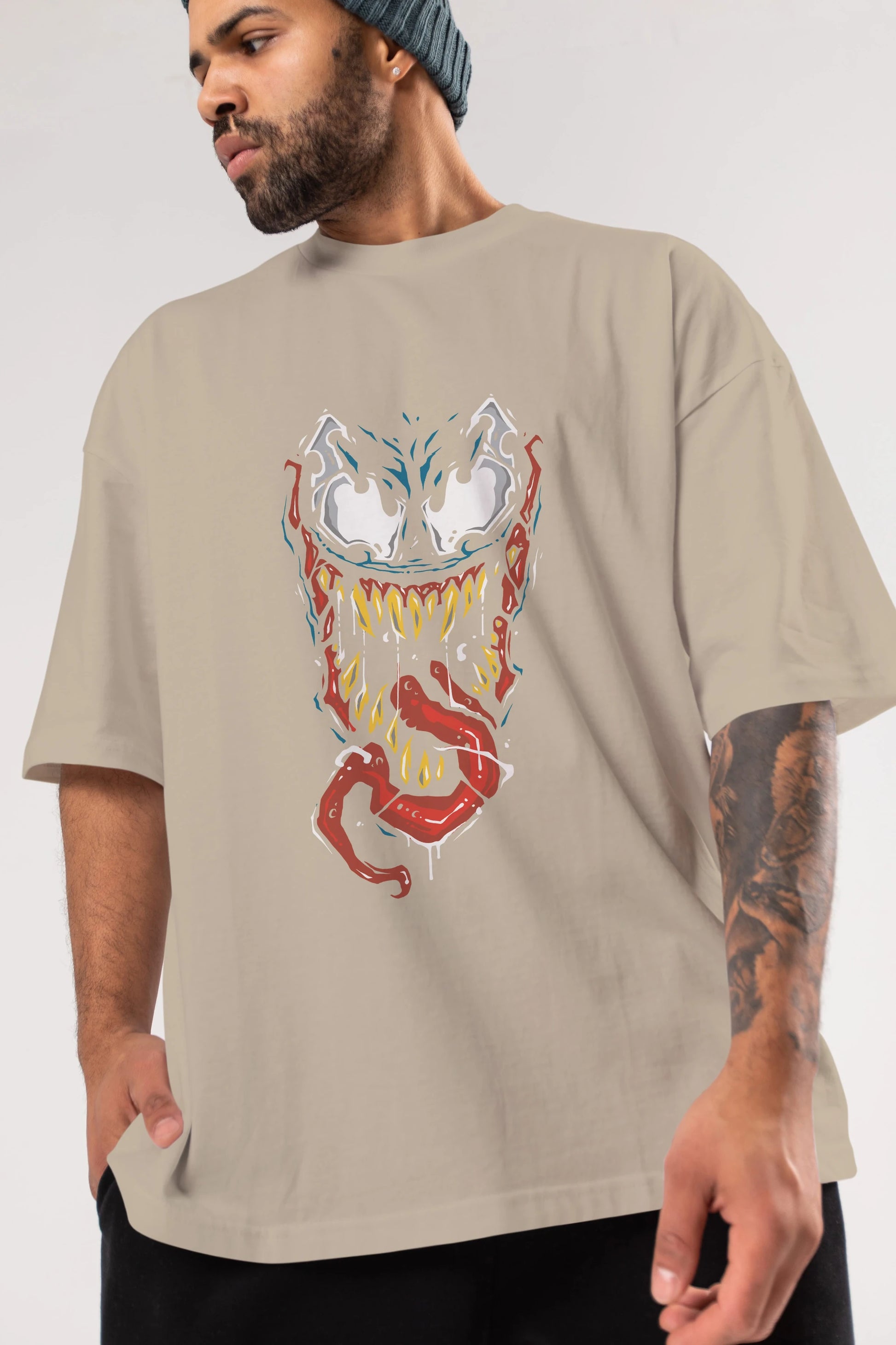 Venom (15) Ön Baskılı Oversize t-shirt Erkek Kadın Unisex %100 Pamuk Bisiklet Yaka tişort