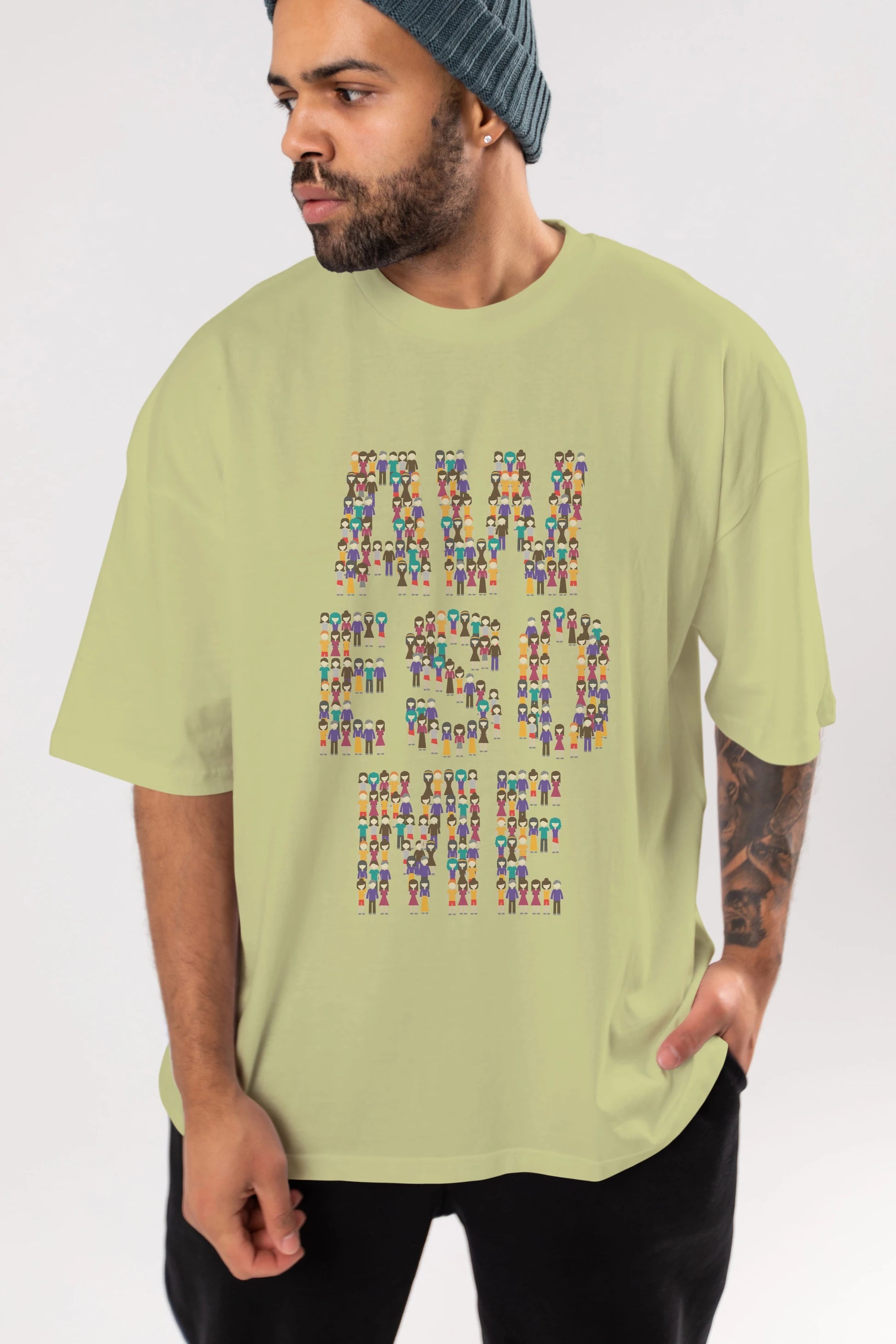 Awesome Ön Baskılı Oversize t-shirt %100 pamuk Erkek Kadın Unisex