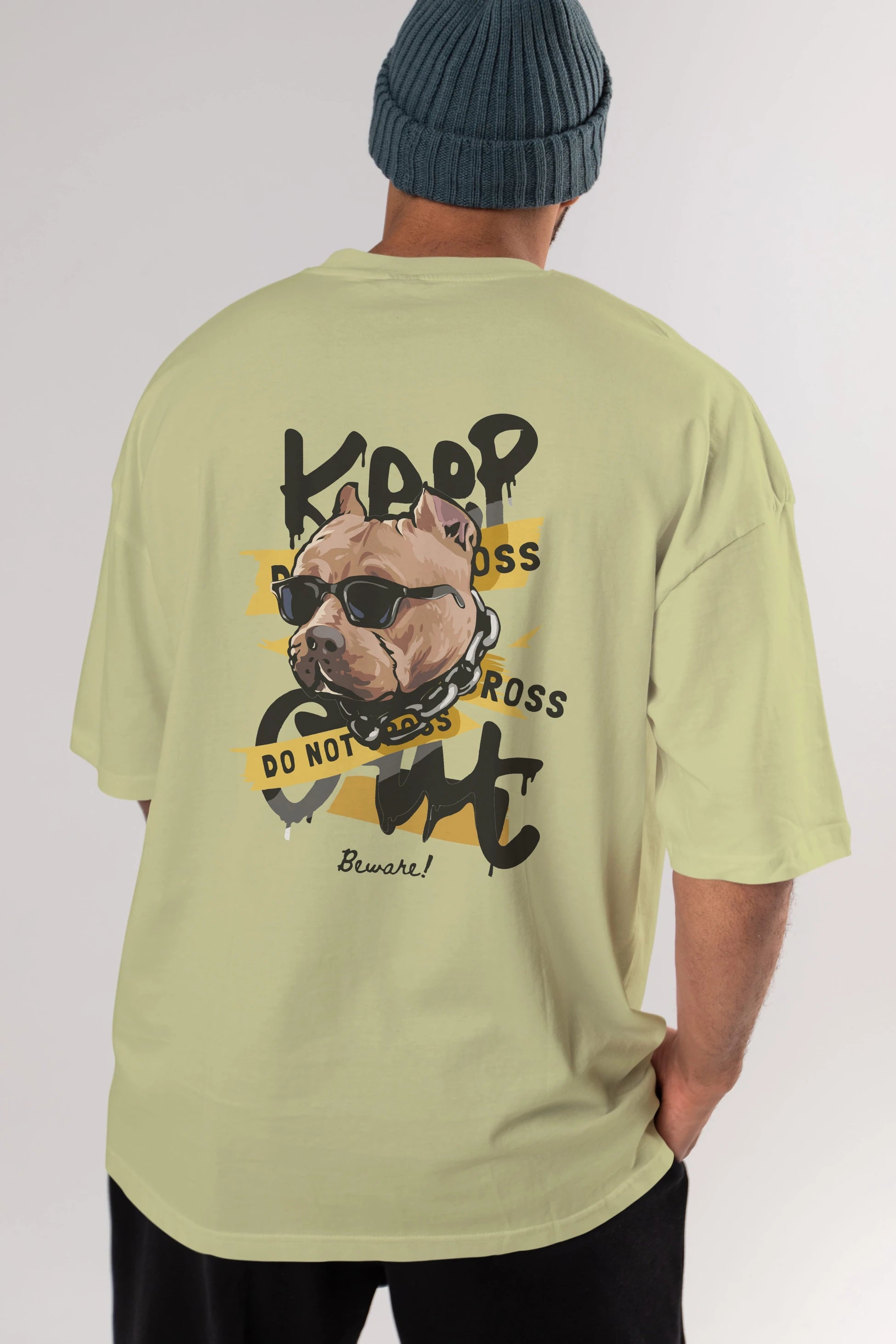 Teddy Bear Keep Arka Baskılı Oversize t-shirt Erkek Kadın Unisex %100 Pamuk