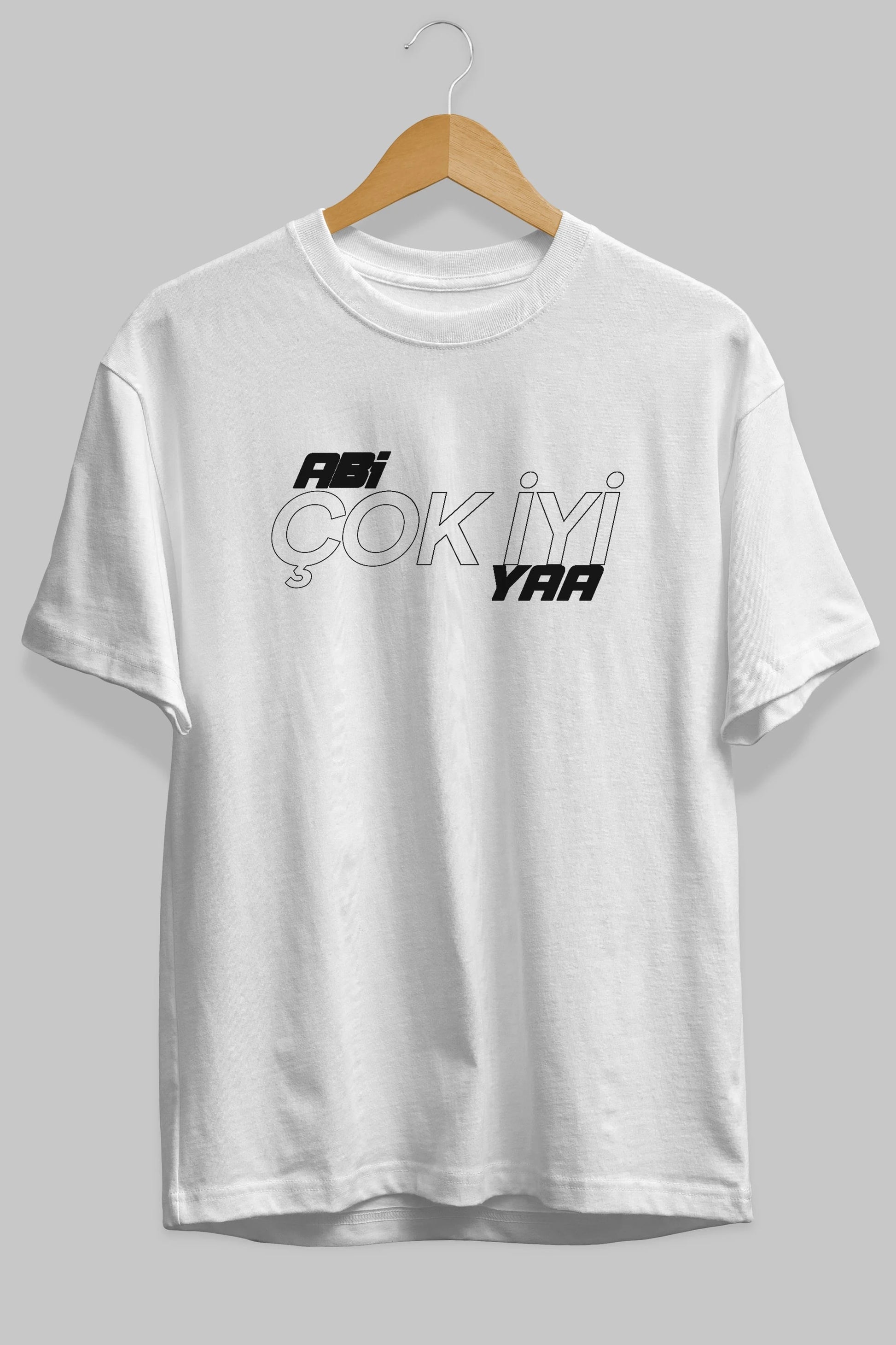 Abi Çok İyi Ya Ön Baskılı Oversize t-shirt %100 pamuk Erkek Kadın Unisex