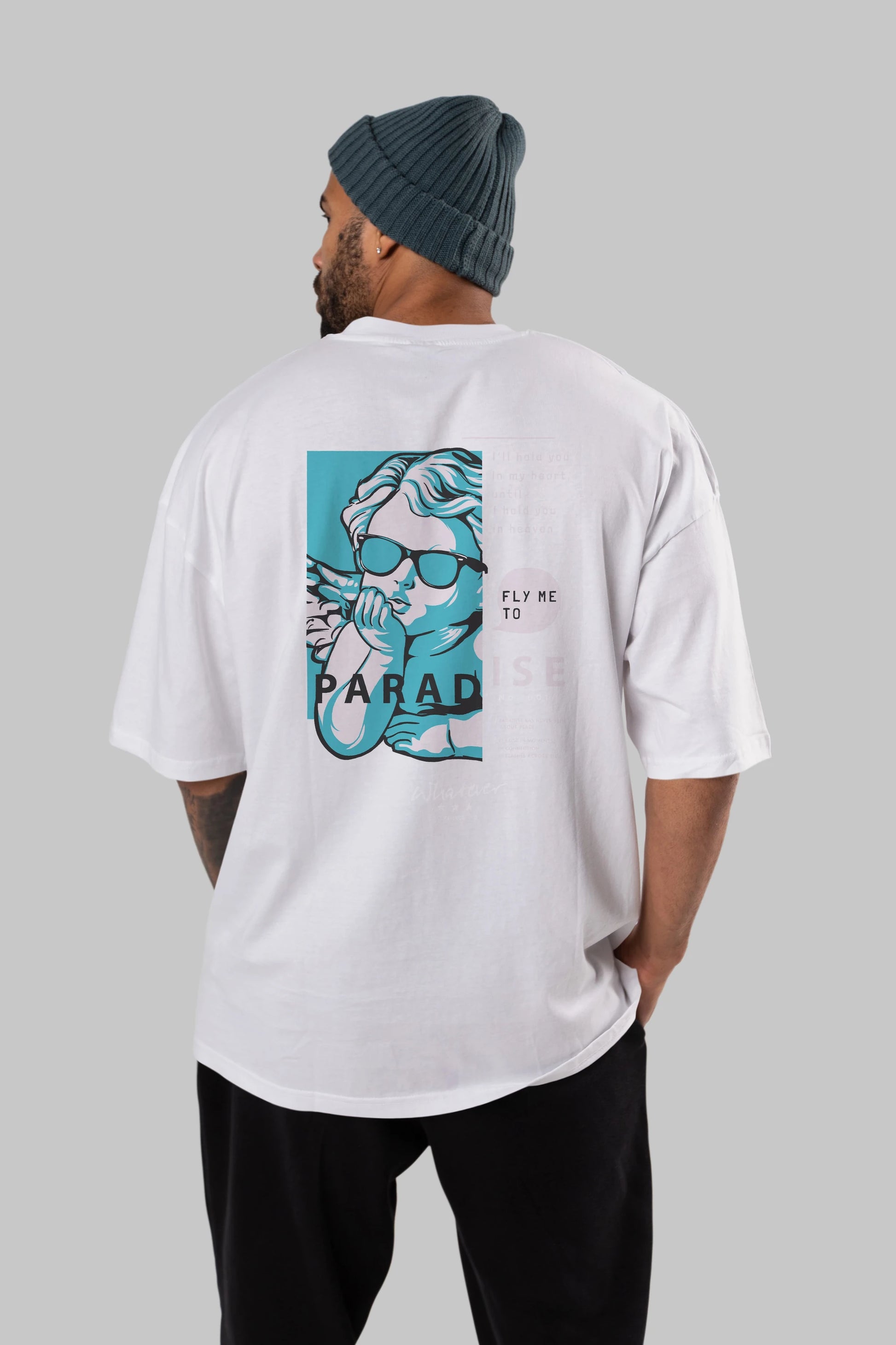 Paradise Fly to Me Arka Baskılı Oversize t-shirt Erkek Kadın Unisex