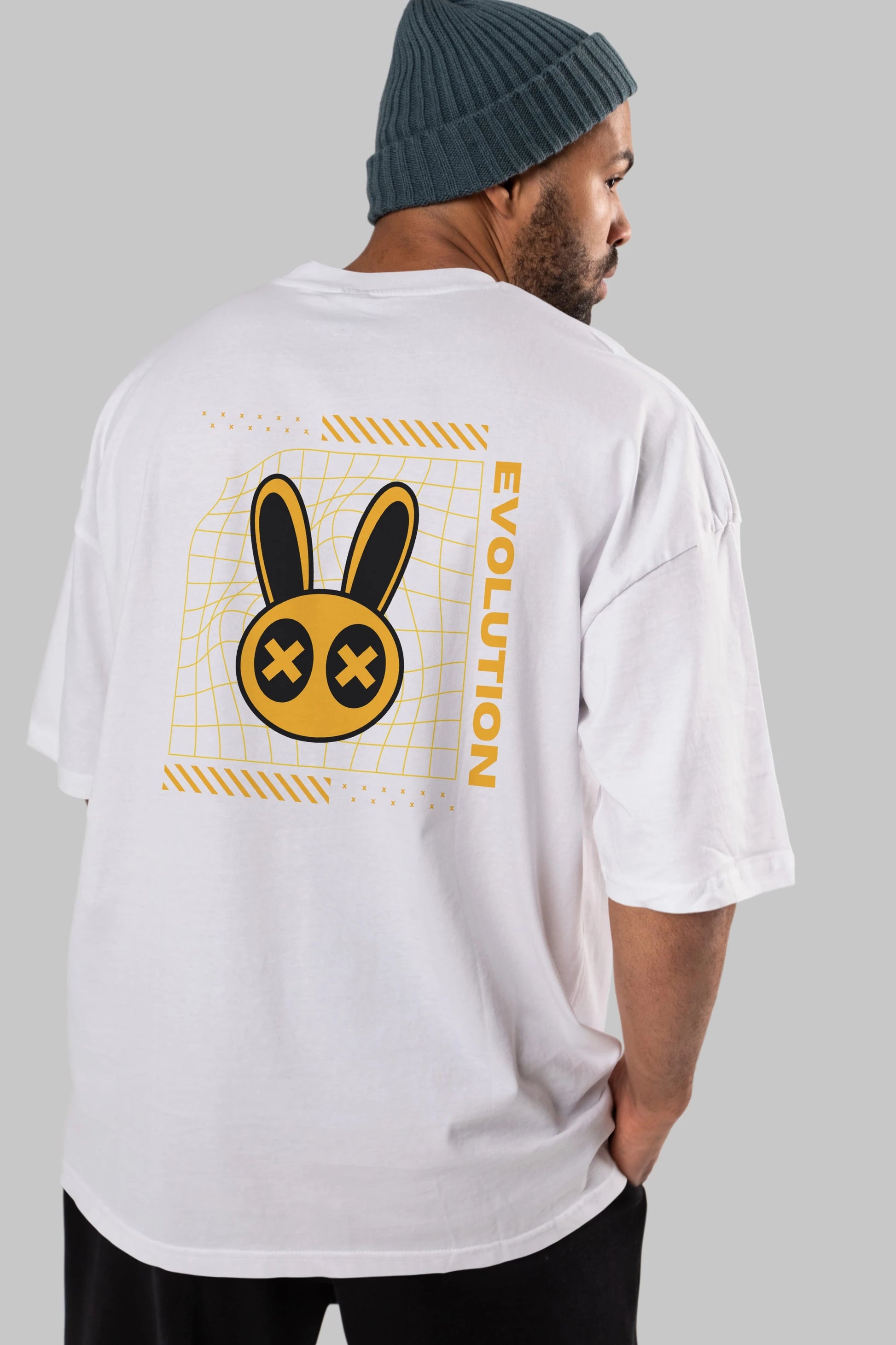 Evolution Yazılı Arka Baskılı Oversize t-shirt Erkek Kadın Unisex