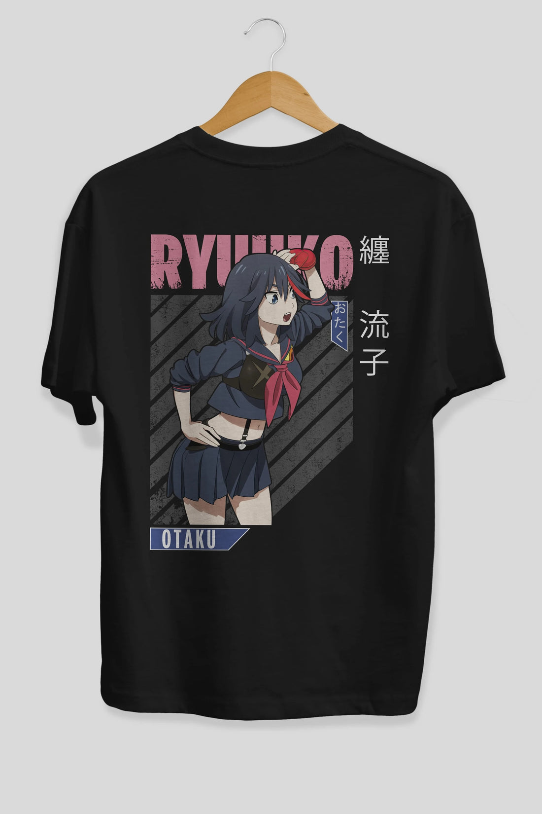 Ryuuko Matoi 6 Anime Arka Baskılı Oversize t-shirt Erkek Kadın Unisex