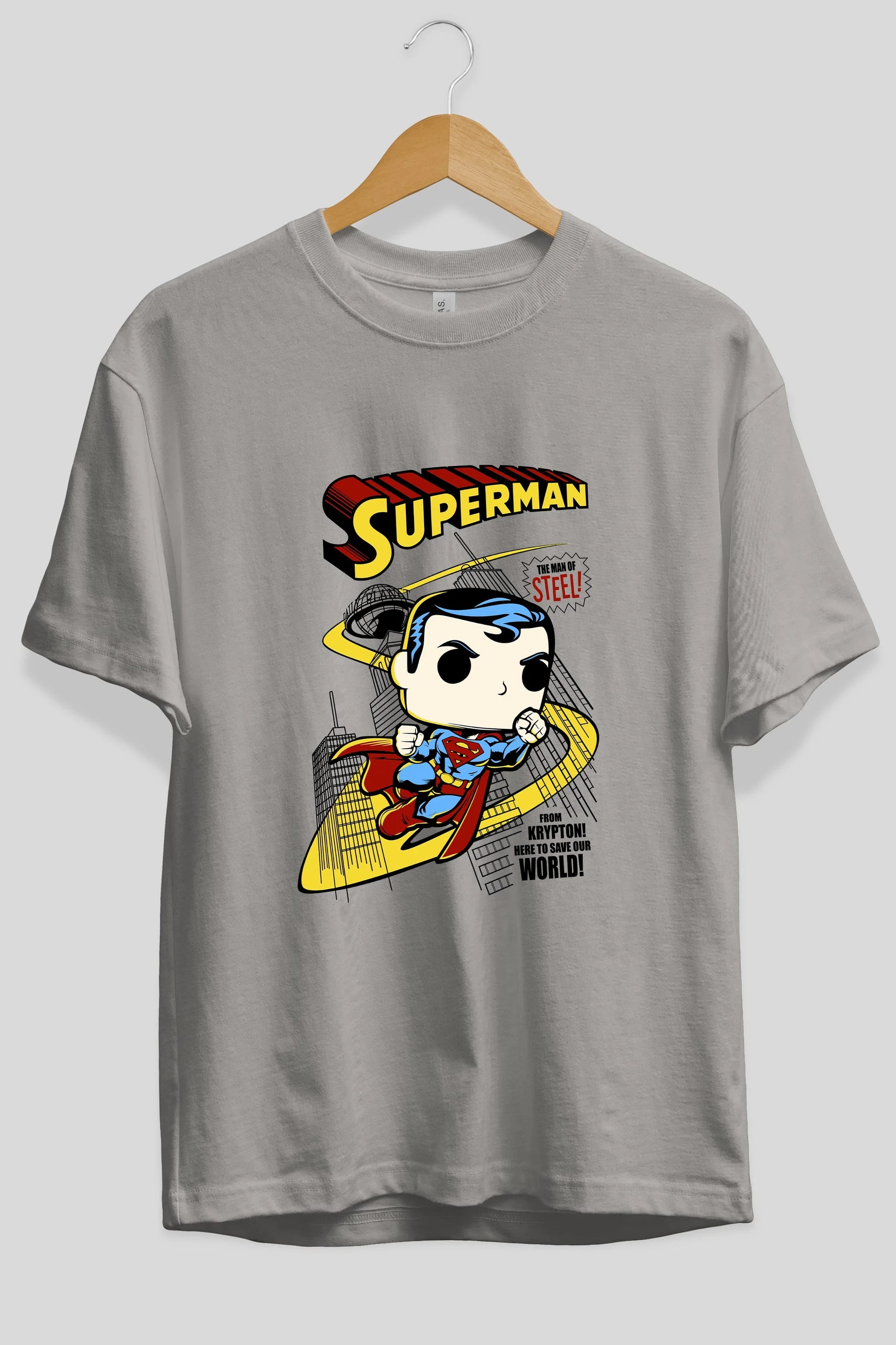 Superman (2) Ön Baskılı Oversize t-shirt Erkek Kadın Unisex %100 Pamuk Bisiklet Yaka tişort