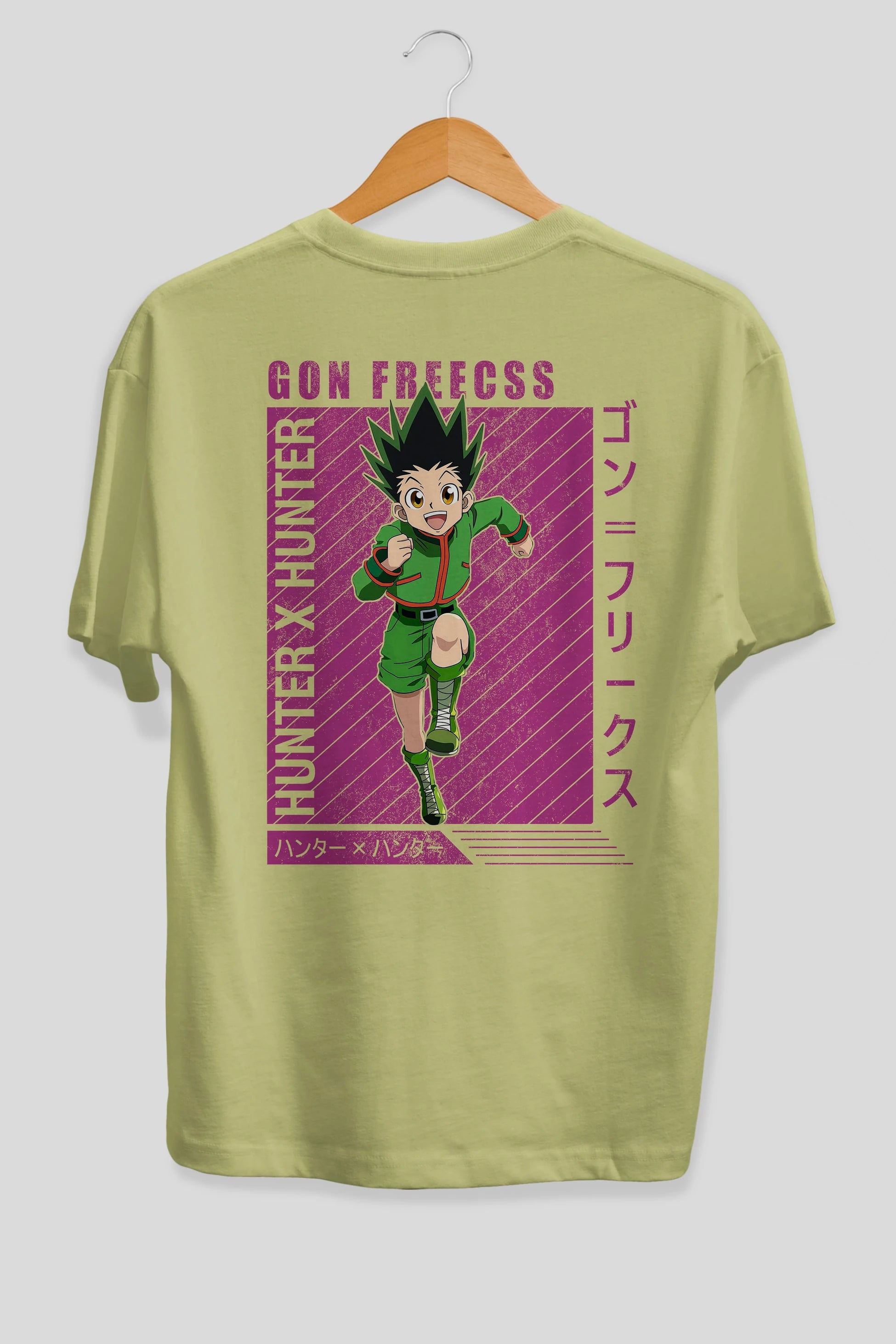 Gon Freecss HUNTER X HUNTER 3 Anime Arka Baskılı Oversize t-shirt Erkek Kadın Unisex