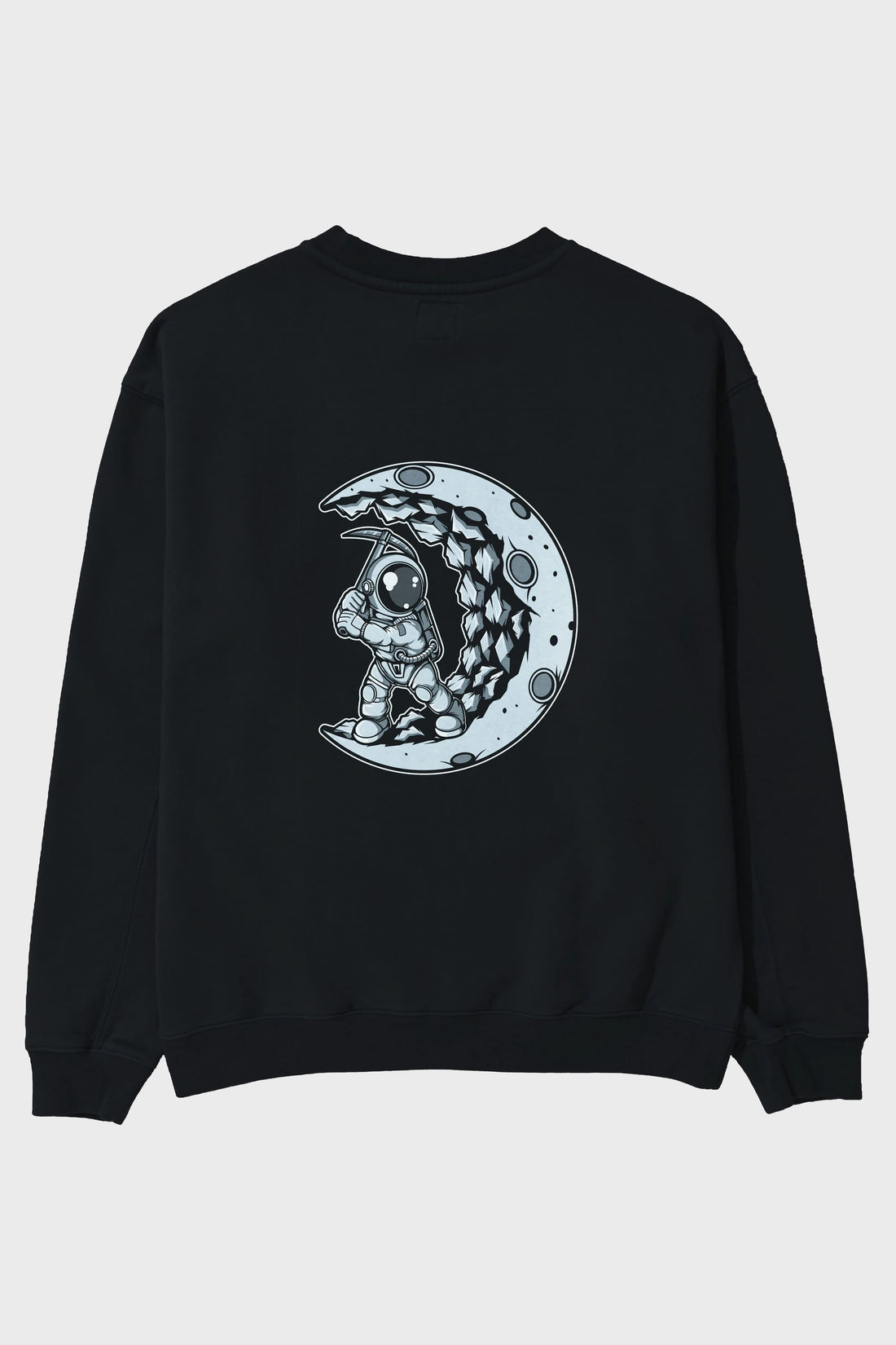 Astronaut Moon Digger Arka Baskılı Oversize Sweatshirt Erkek Kadın Unisex