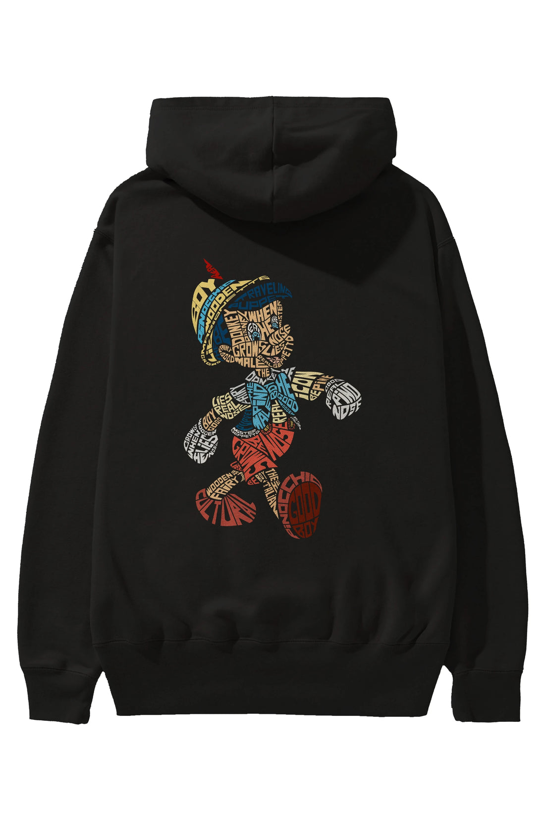 Pinokio Arka Baskılı Hoodie Oversize Kapüşonlu Sweatshirt Erkek Kadın Unisex