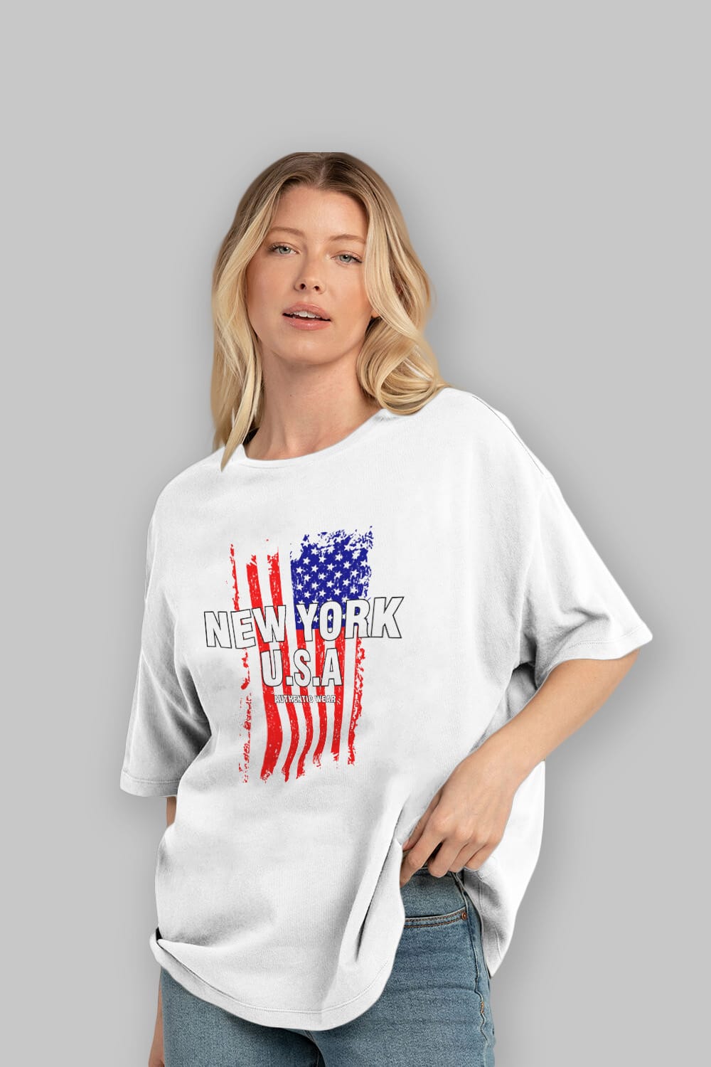 New York Usa Ön Baskılı Oversize t-shirt Erkek Kadın Unisex