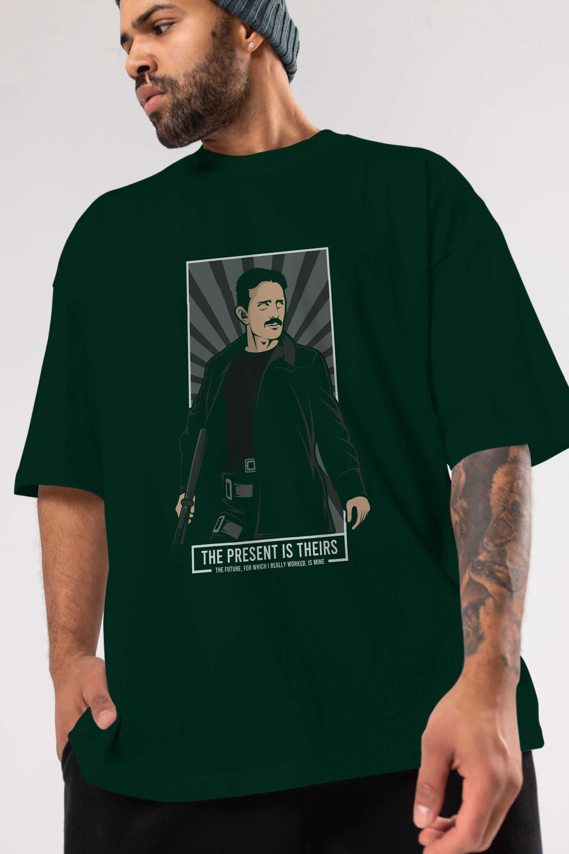 Tesla Matrix Ön Baskılı Oversize t-shirt Erkek Kadın Unisex %100 Pamuk tişort