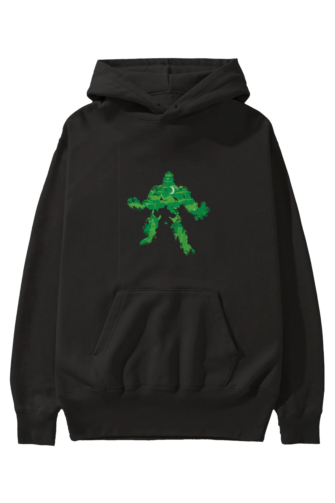 Green Monster Ön Baskılı Hoodie Oversize Kapüşonlu Sweatshirt Erkek Kadın Unisex