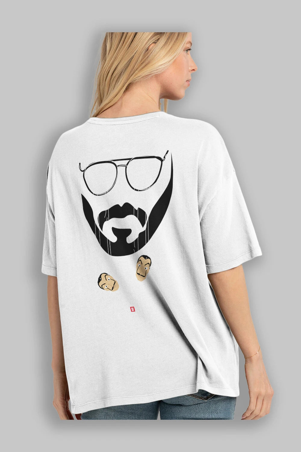 La Casa De Papel (11) Arka Baskılı Oversize t-shirt Erkek Kadın Unisex %100 Pamuk Bisiklet Yaka tişort