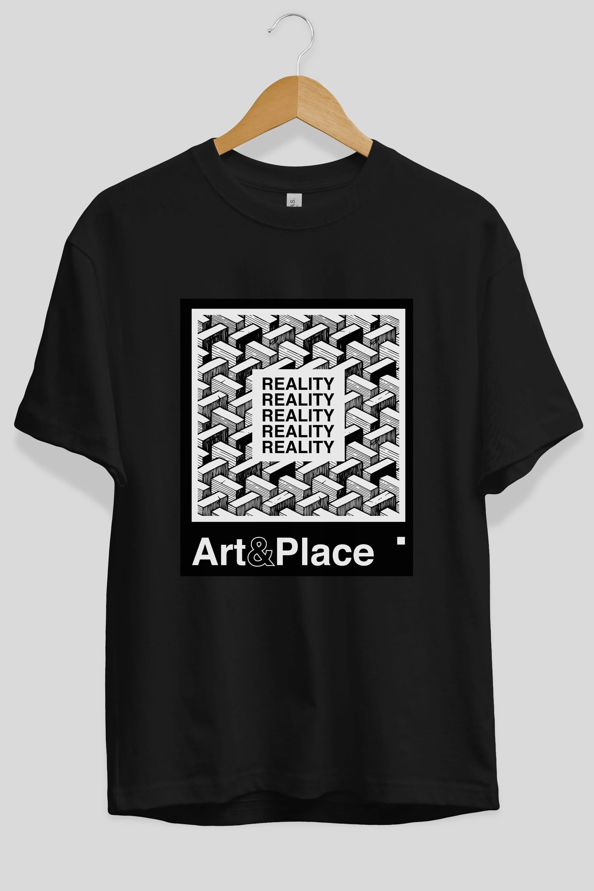 Reality Ön Baskılı Oversize t-shirt Erkek Kadın Unisex