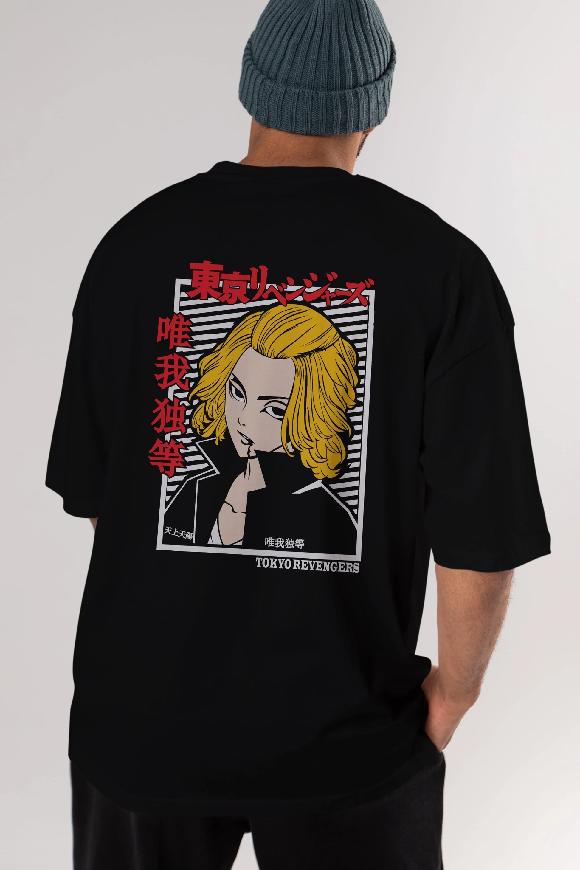 TokyoRev. M Anime Arka Baskılı Oversize t-shirt Erkek Kadın Unisex
