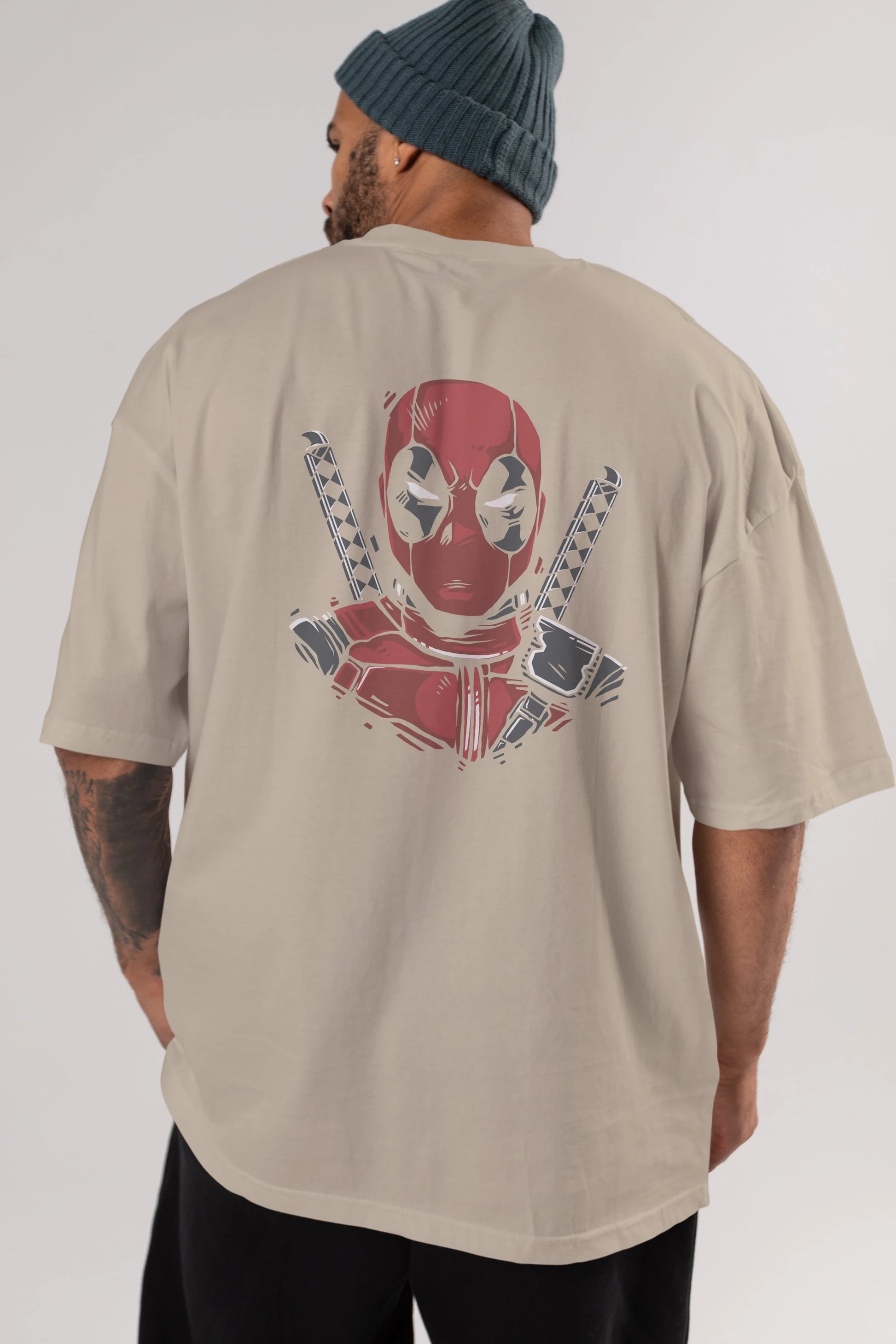 Deadpool (4) Arka Baskılı Oversize t-shirt Erkek Kadın Unisex %100 Pamuk Bisiklet Yaka tişort