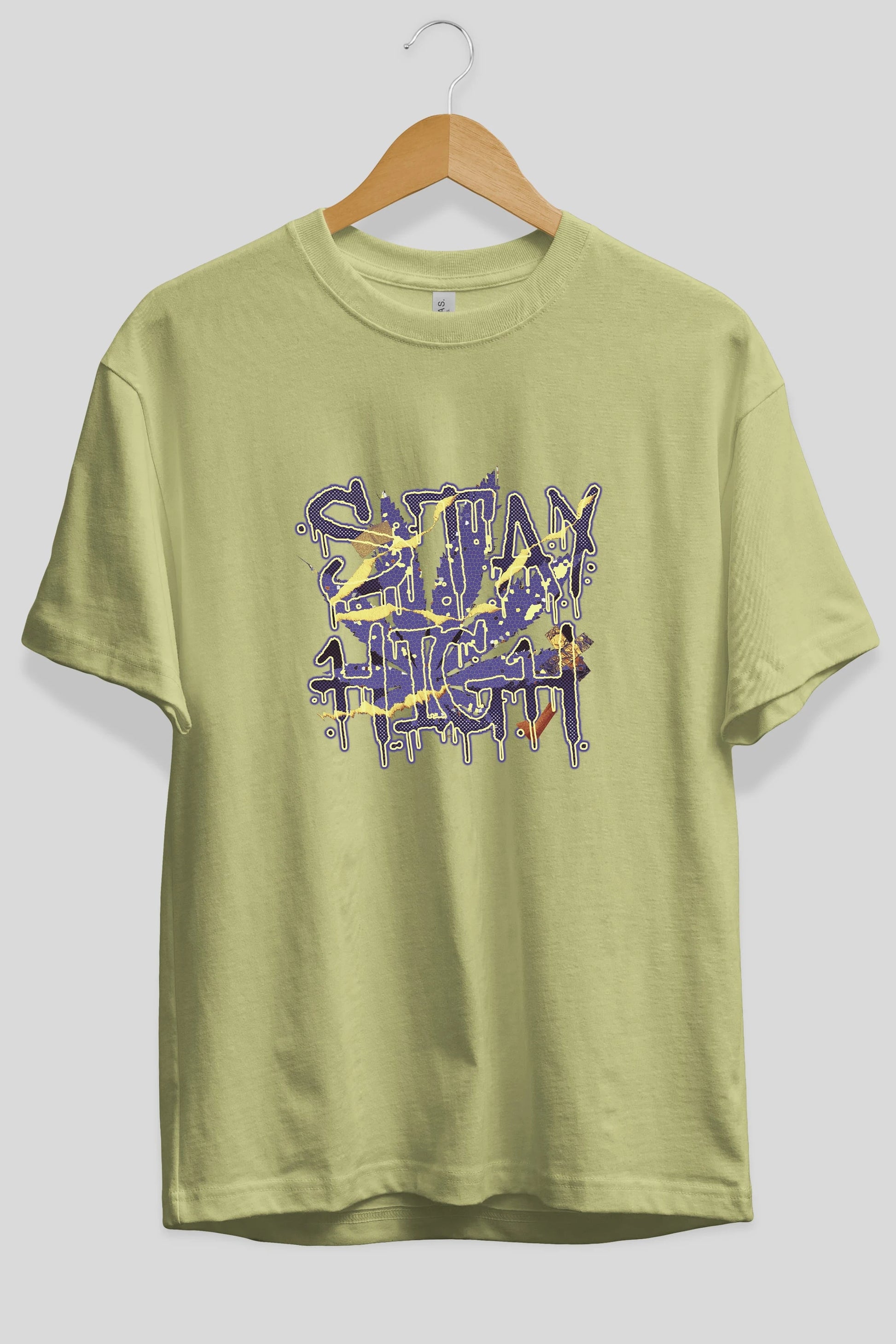 Stay High Ön Baskılı Oversize t-shirt Erkek Kadın Unisex