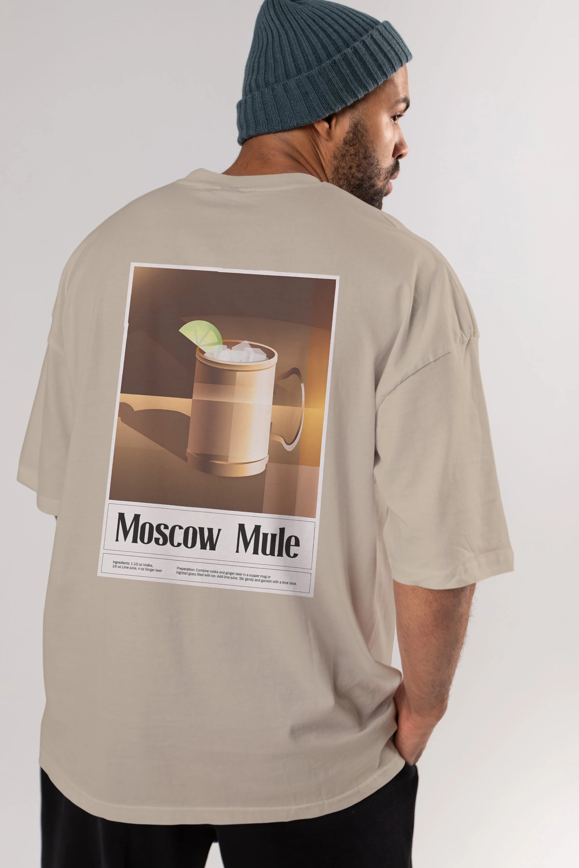 Moscow Mule 3 Arka Baskılı Oversize t-shirt Erkek Kadın Unisex %100 Pamuk Bisiklet Yaka tişort