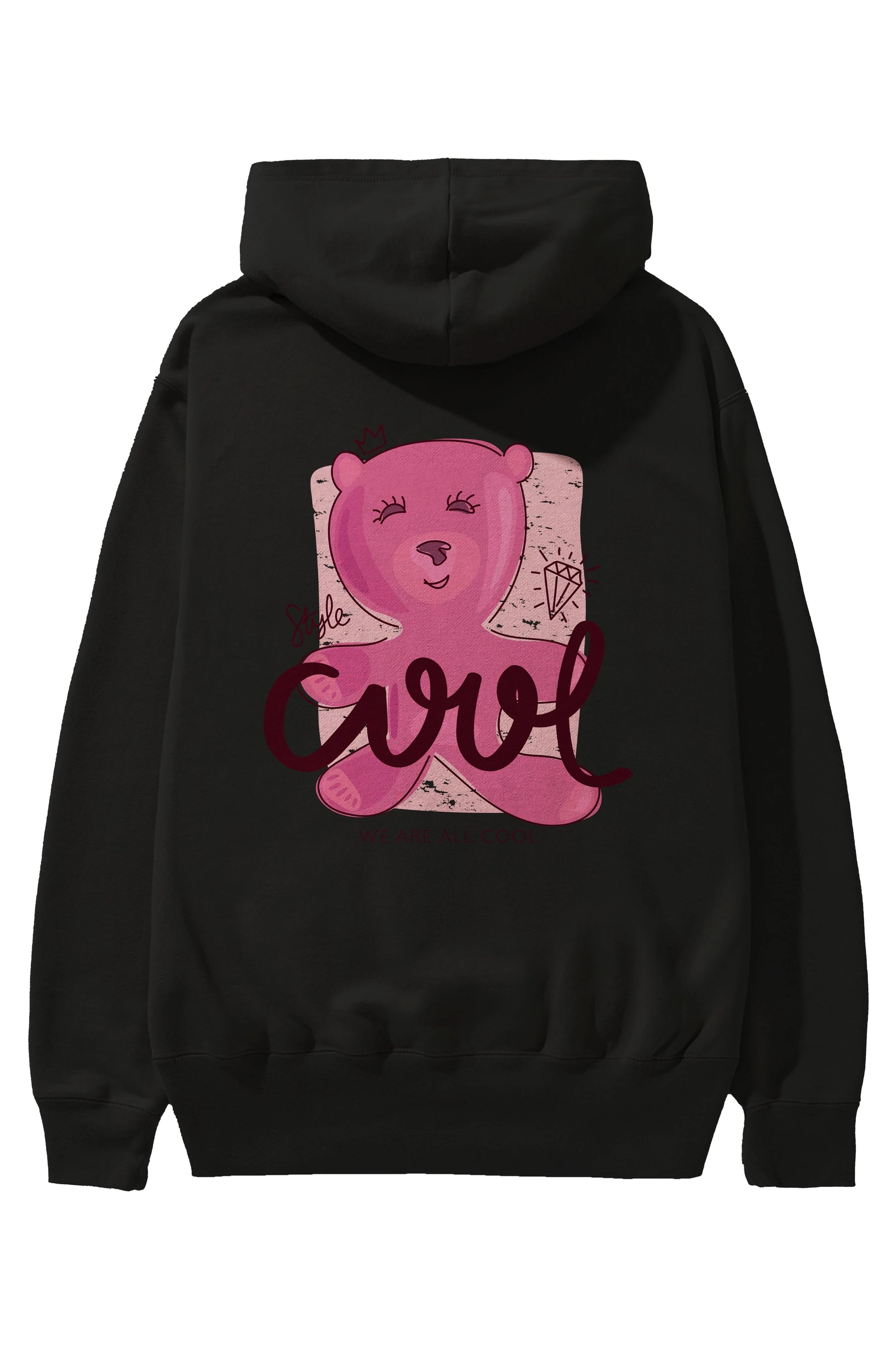 Cool Style Bear Arka Baskılı Hoodie Oversize Kapüşonlu Sweatshirt Erkek Kadın Unisex