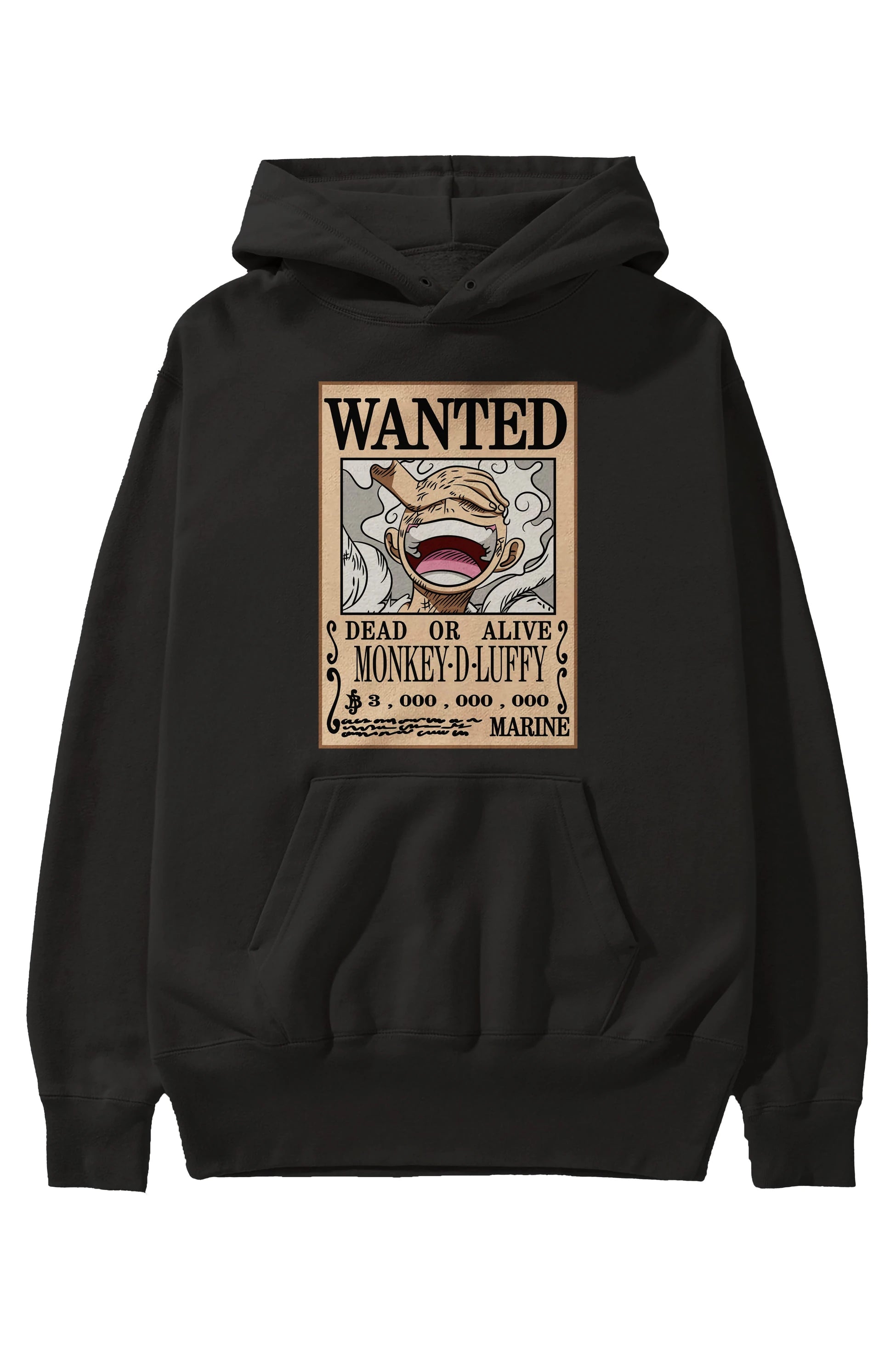 CARTEL LUFFY GEAR 5 Anime Ön Baskılı Hoodie Oversize Kapüşonlu Sweatshirt Erkek Kadın Unisex