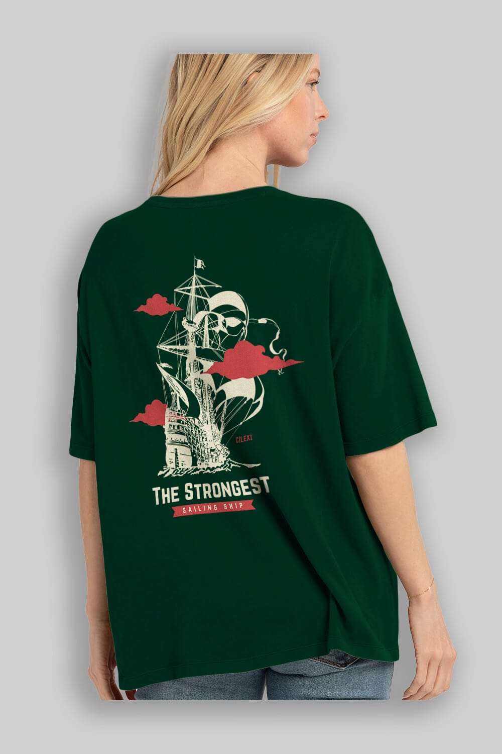The Strongest Yazılı Arka Baskılı Oversize t-shirt Erkek Kadın Unisex