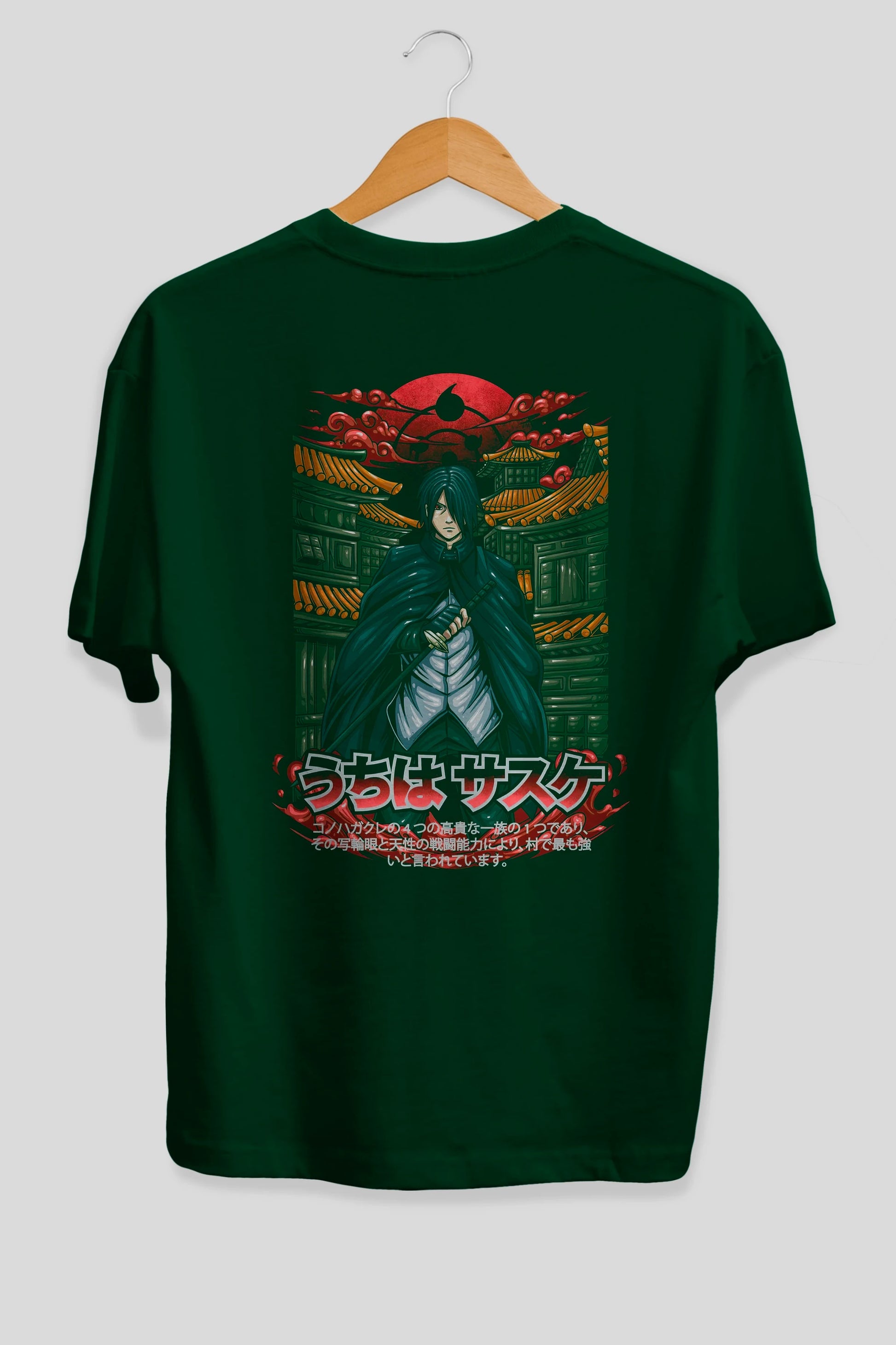 NARUTO SASUKE UCHIHA 1 Anime Arka Baskılı Oversize t-shirt Erkek Kadın Unisex