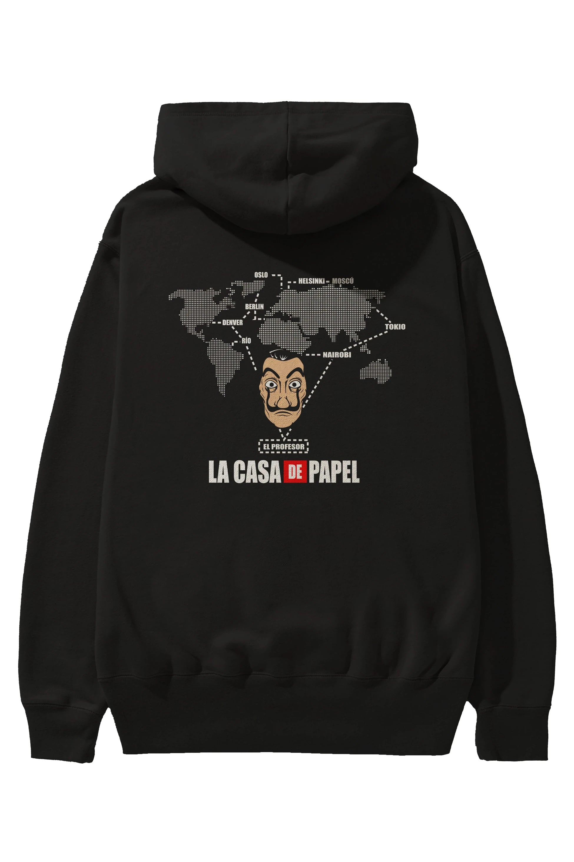 La Casa De Papel Arka Baskılı Hoodie Oversize Kapüşonlu Sweatshirt Erkek Kadın Unisex