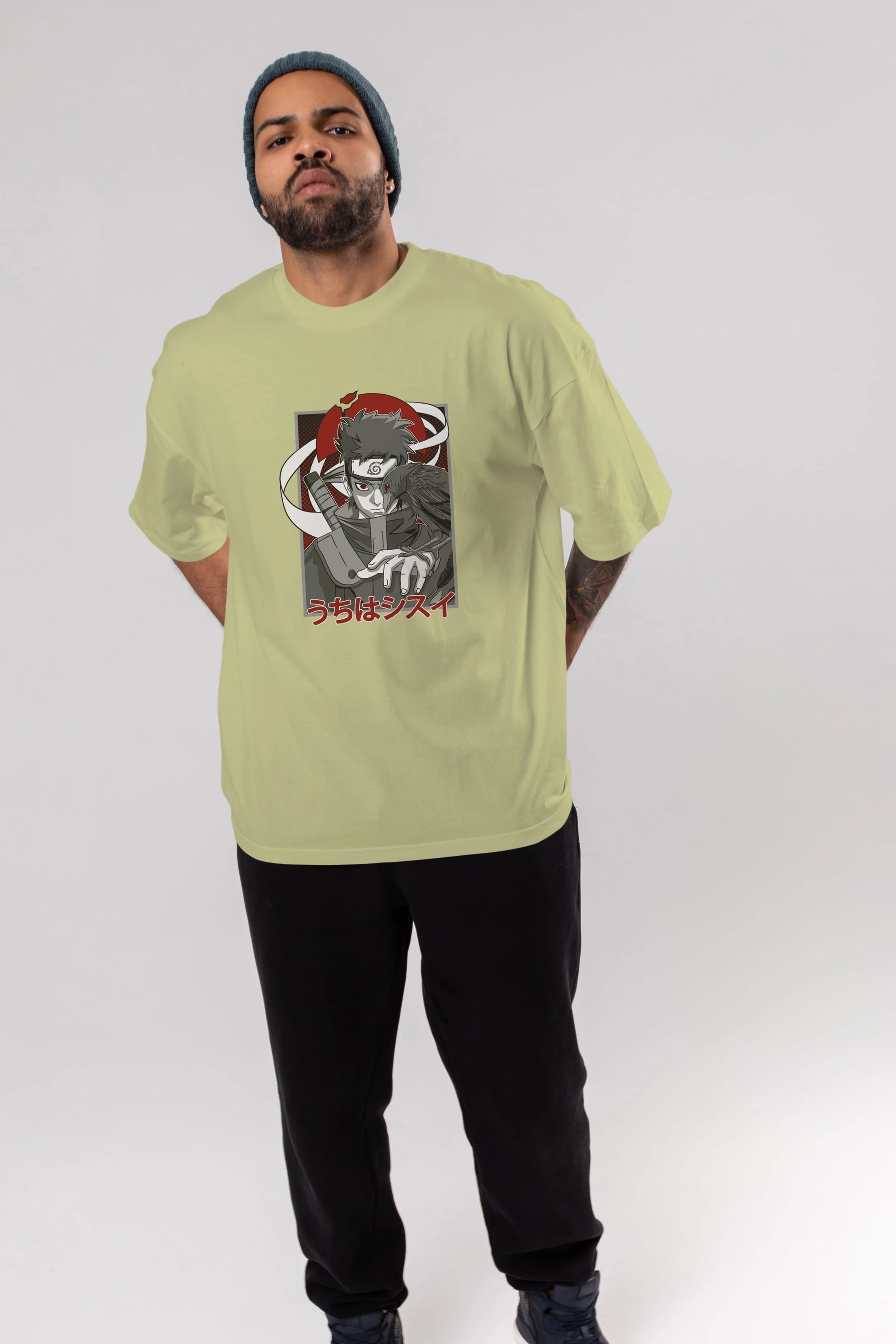 SHISUI UCHIHA NARUTO Anime Ön Baskılı Oversize t-shirt %100 pamuk Erkek Kadın Unisex
