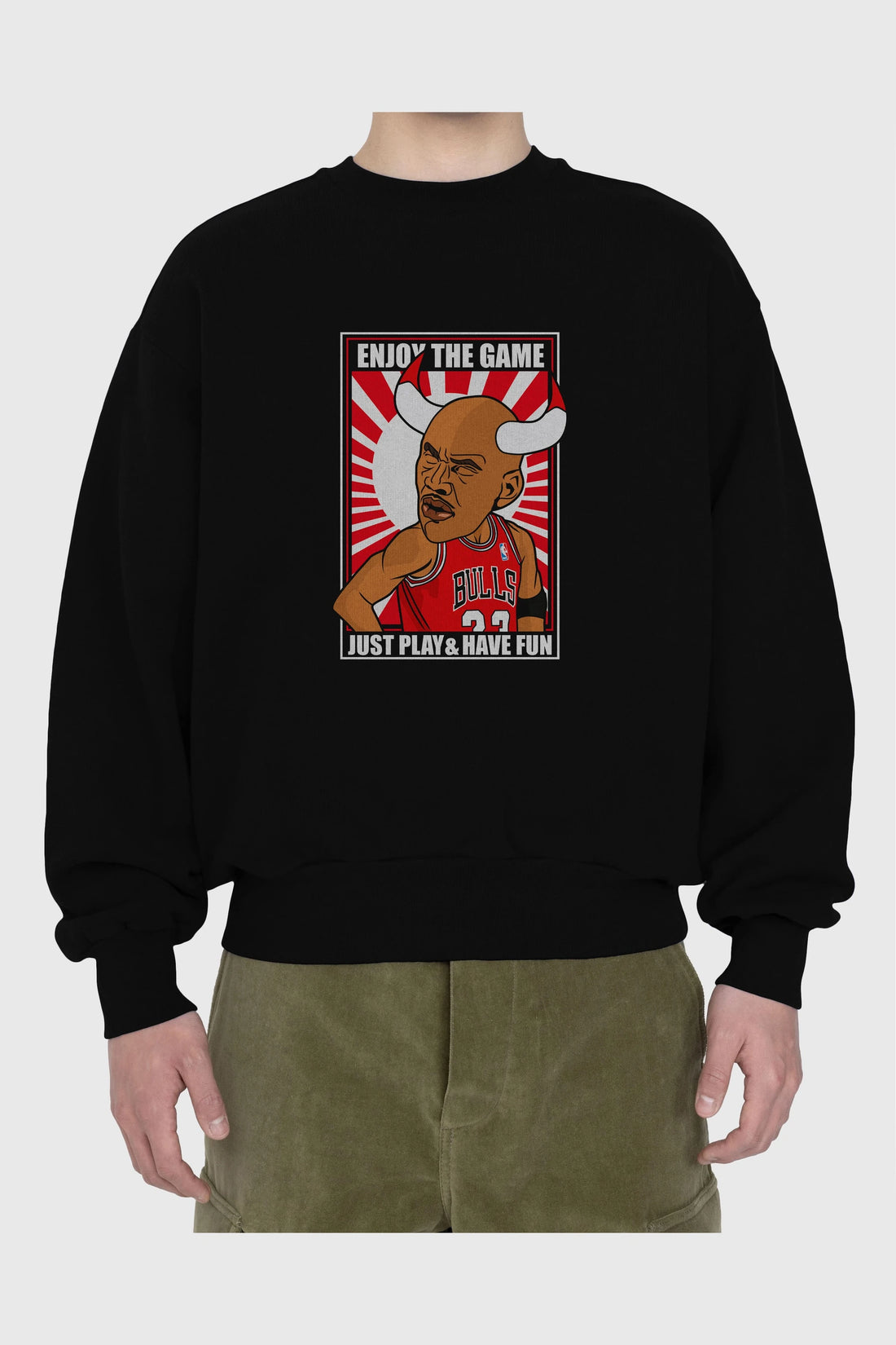 Michael Jordan Ön Baskılı Oversize Sweatshirt Erkek Kadın Unisex