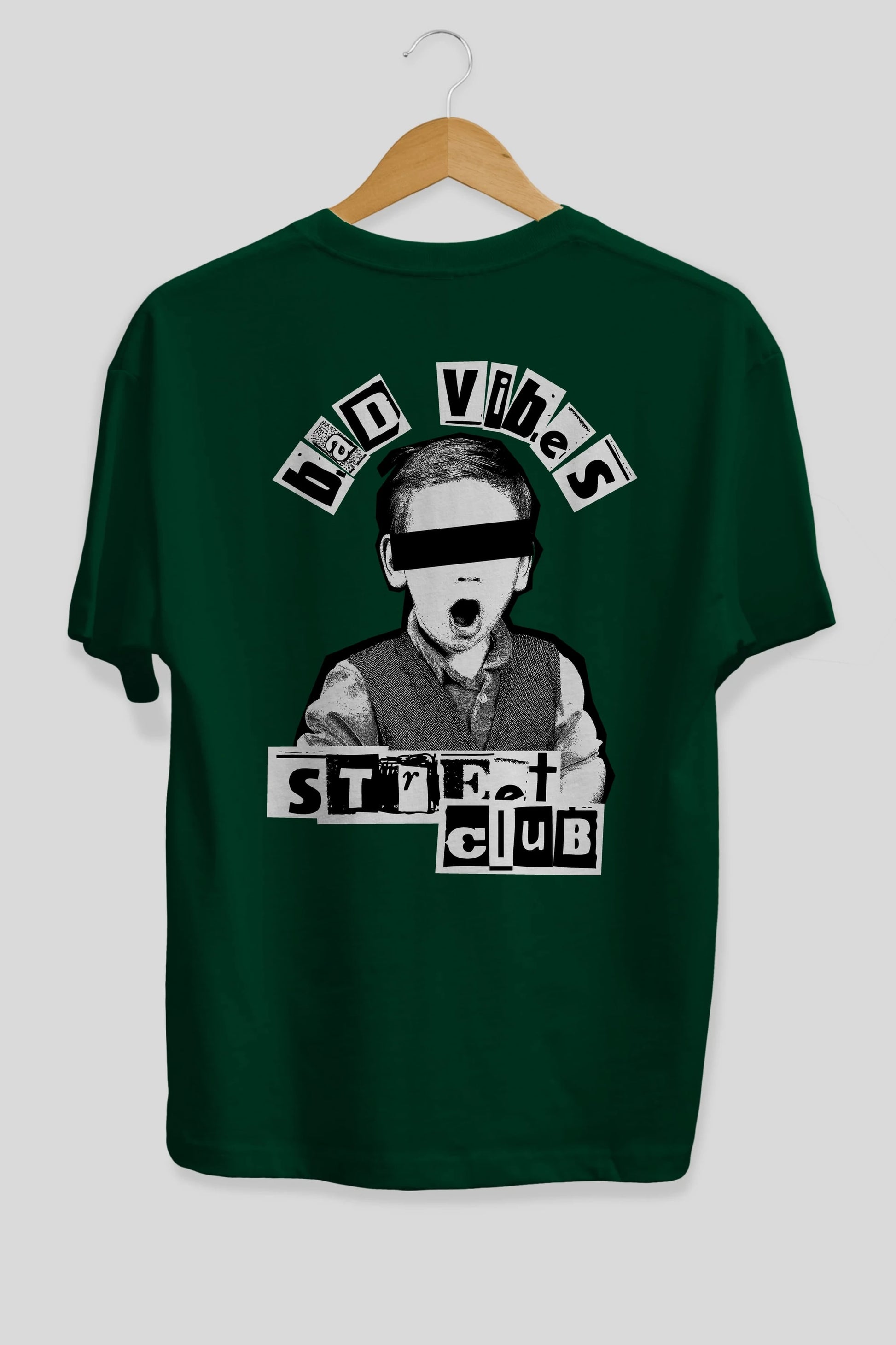 Bad Vibes Street Club Arka Baskılı Oversize t-shirt Erkek Kadın Unisex