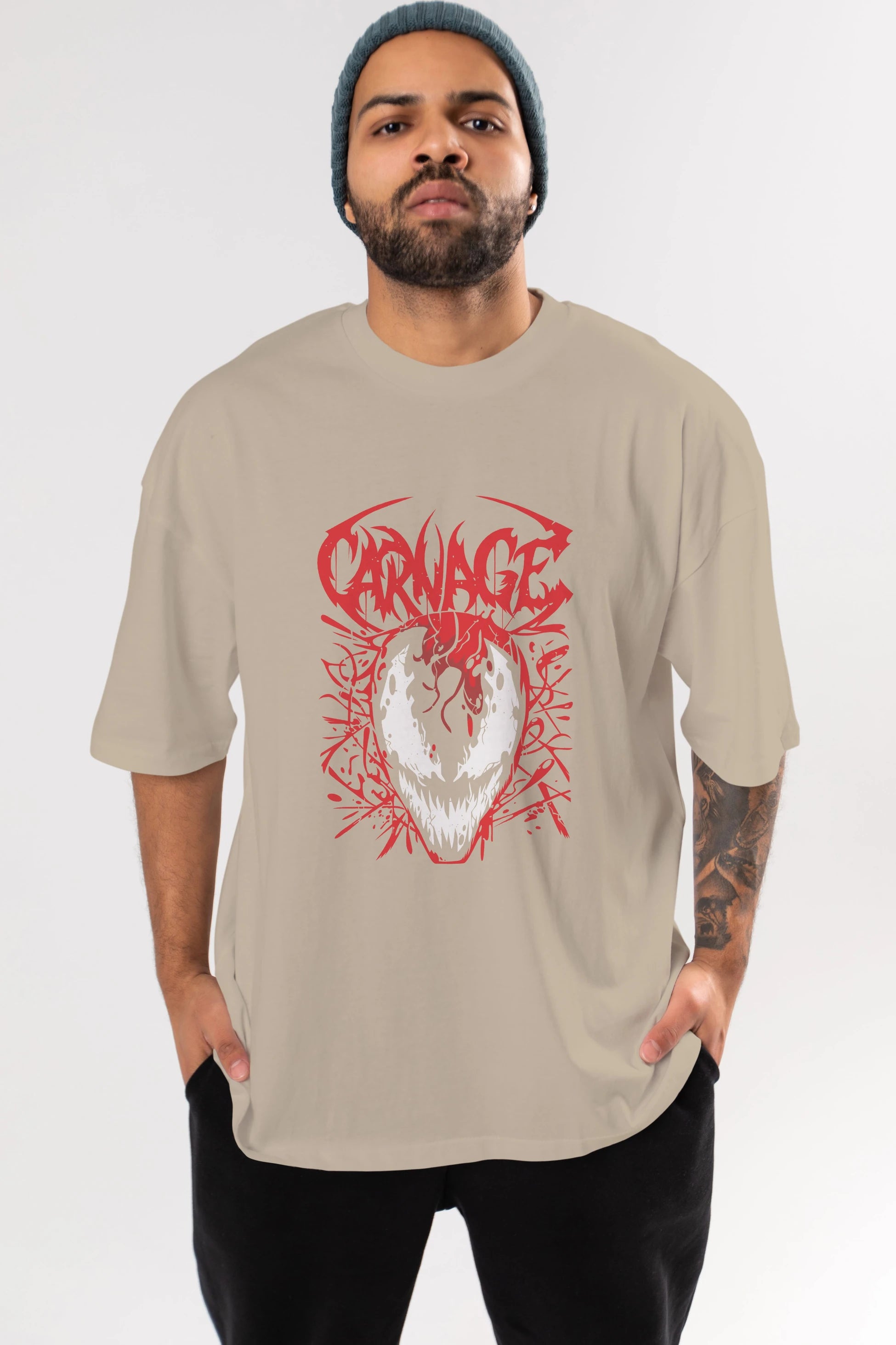 Venom (22) Ön Baskılı Oversize t-shirt Erkek Kadın Unisex %100 Pamuk Bisiklet Yaka tişort