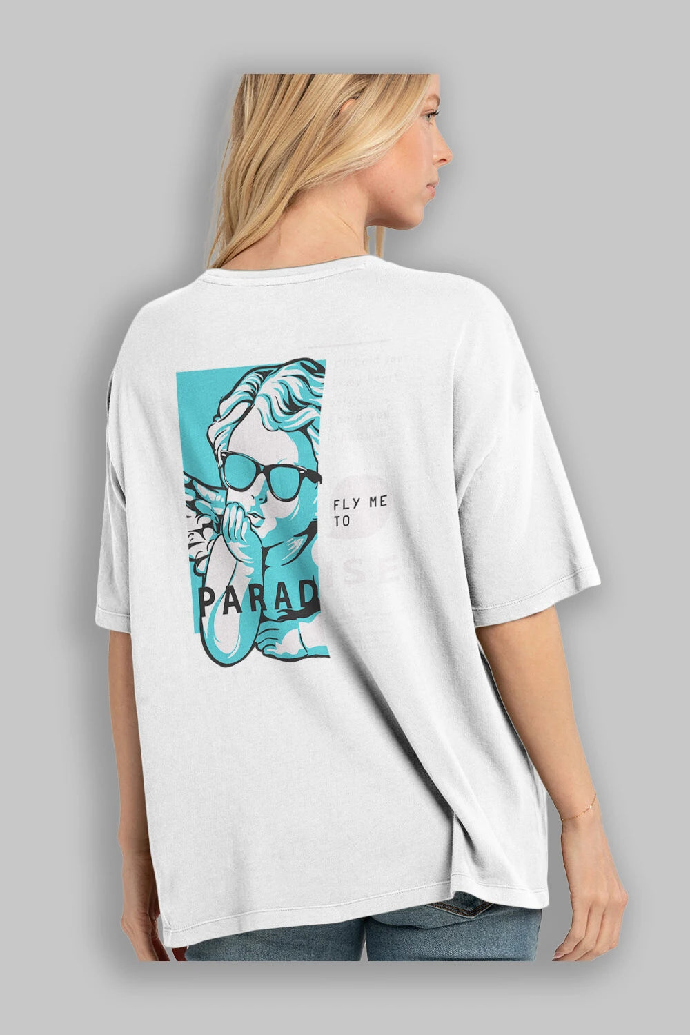 Paradise Fly to Me Arka Baskılı Oversize t-shirt Erkek Kadın Unisex
