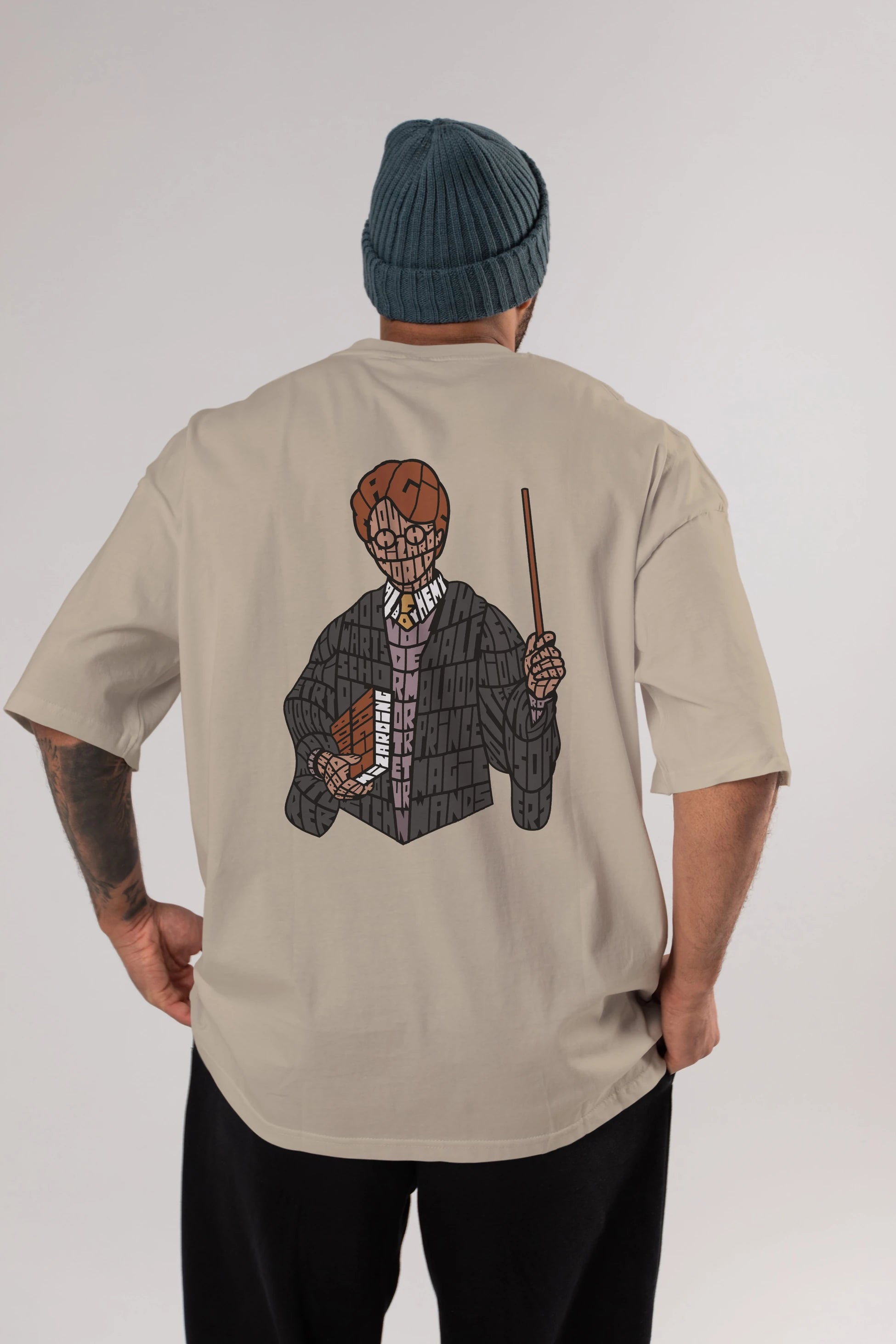 Harry Arka Baskılı Oversize t-shirt %100 pamuk Erkek Kadın Unisex