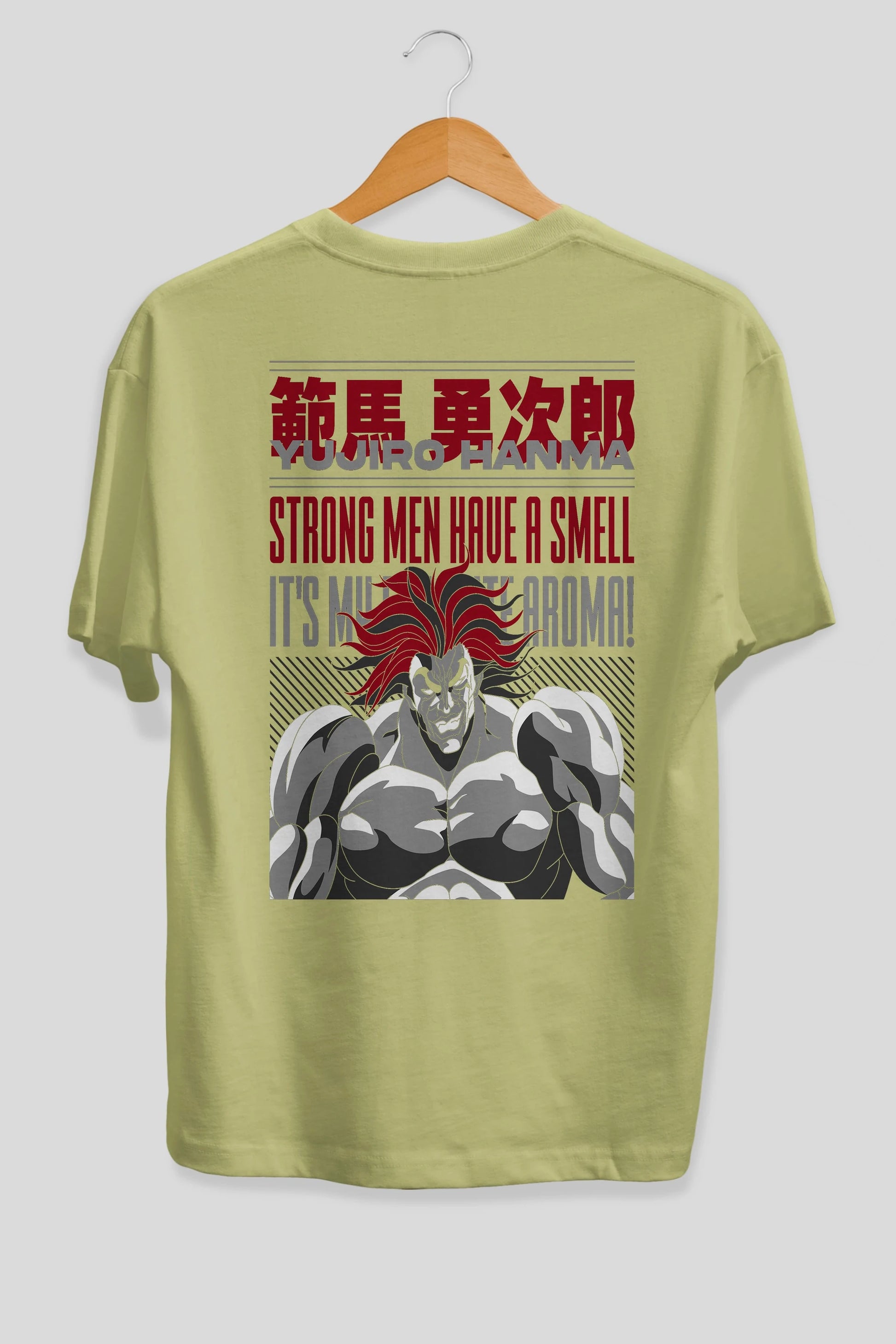 YUJIRO HANMA Anime Arka Baskılı Oversize t-shirt Erkek Kadın Unisex