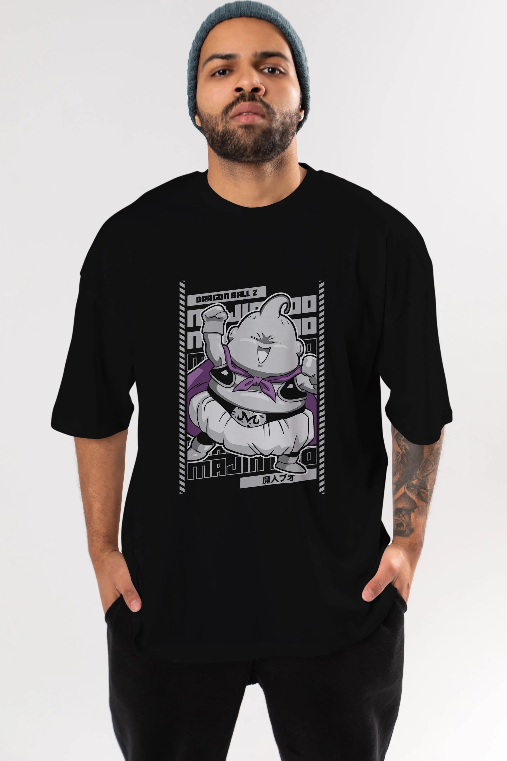 MAJIN BOO2 Anime Ön Baskılı Oversize t-shirt %100 pamuk Erkek Kadın Unisex