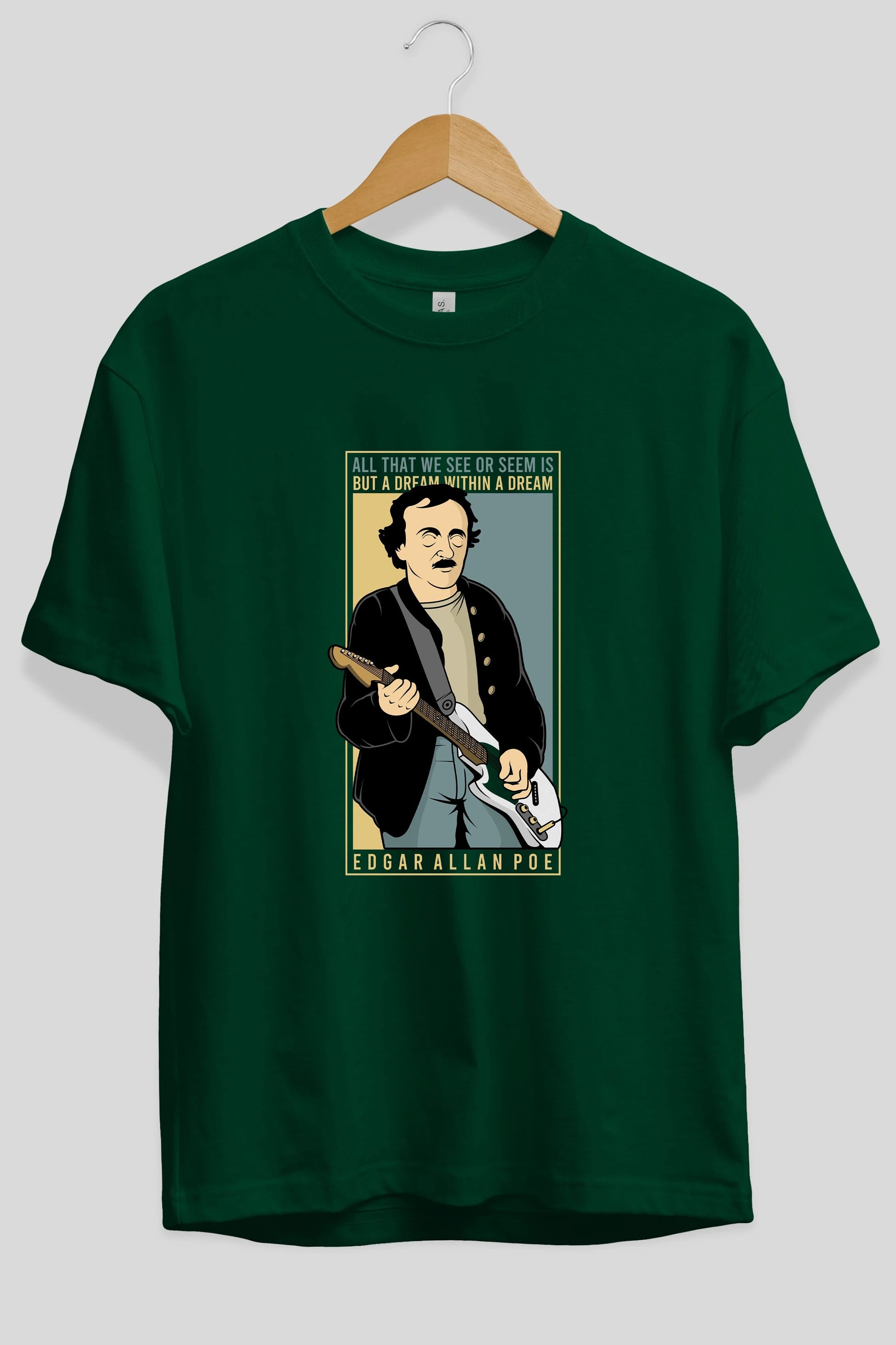 Edgar Alan Cobain Ön Baskılı Oversize t-shirt Erkek Kadın Unisex %100 Pamuk tişort