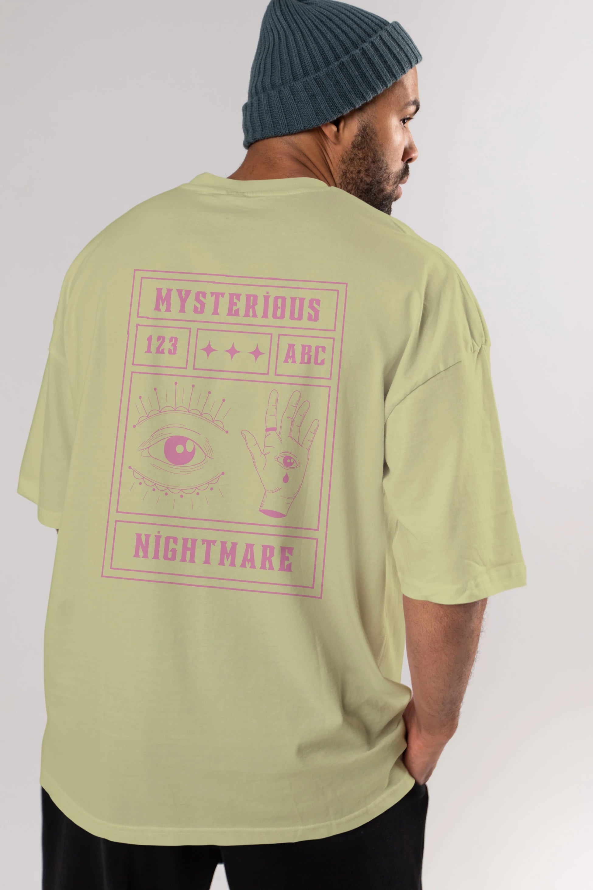 Mysterious Nightmare Arka Baskılı Oversize t-shirt Erkek Kadın Unisex