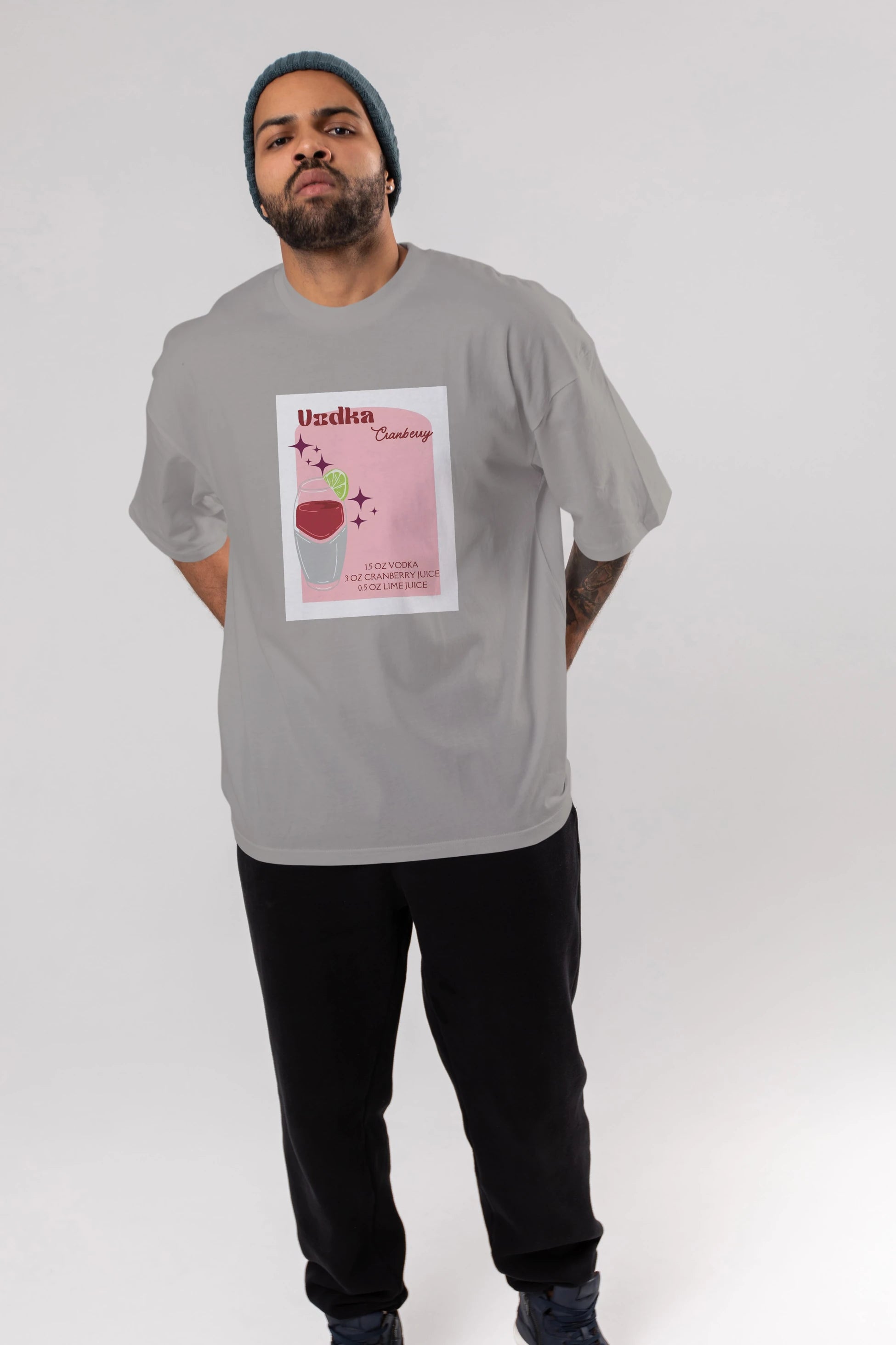 Vodka Cranberry 2 Ön Baskılı Oversize t-shirt Erkek Kadın Unisex %100 Pamuk Bisiklet Yaka tişort
