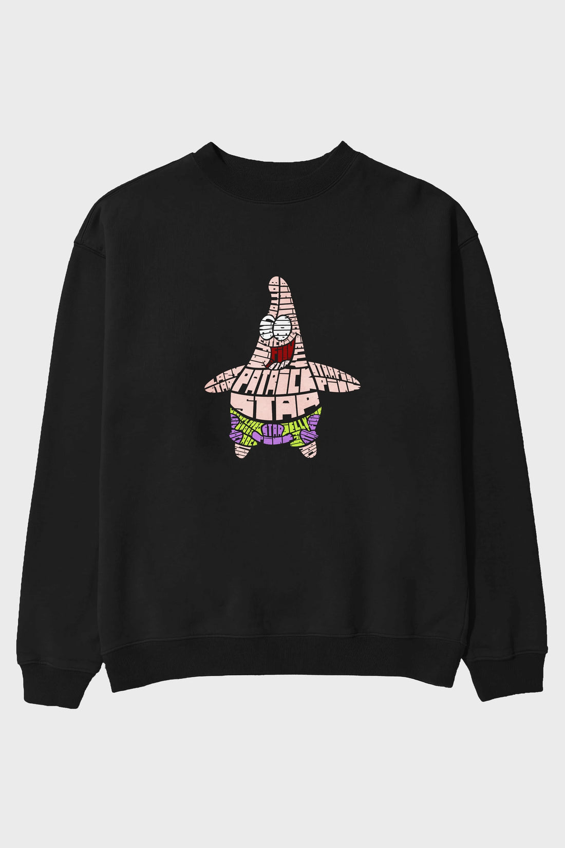 Patrick Star Ön Baskılı Oversize Sweatshirt Erkek Kadın Unisex