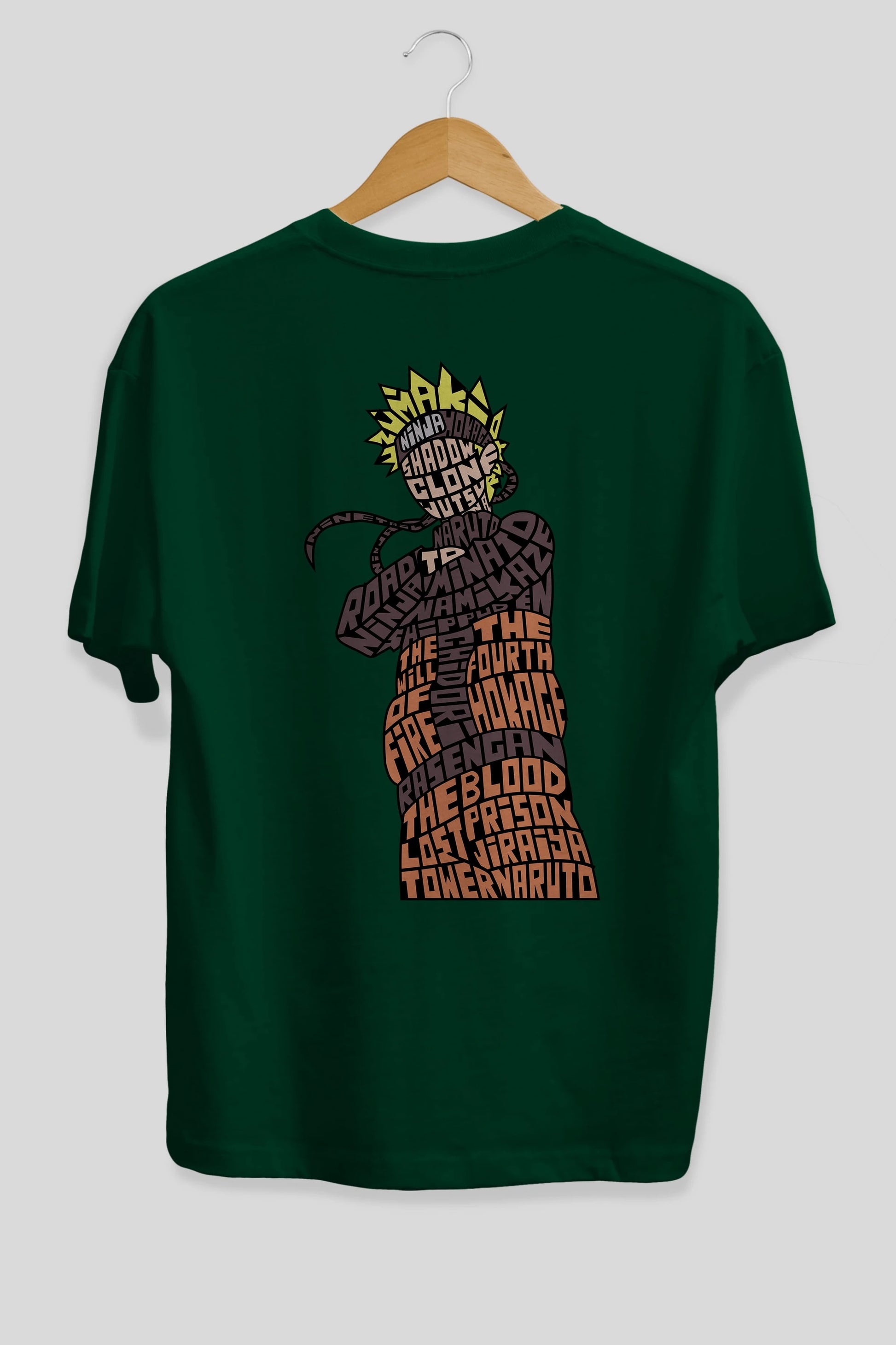Rasengan Arka Baskılı Oversize t-shirt %100 pamuk Erkek Kadın Unisex