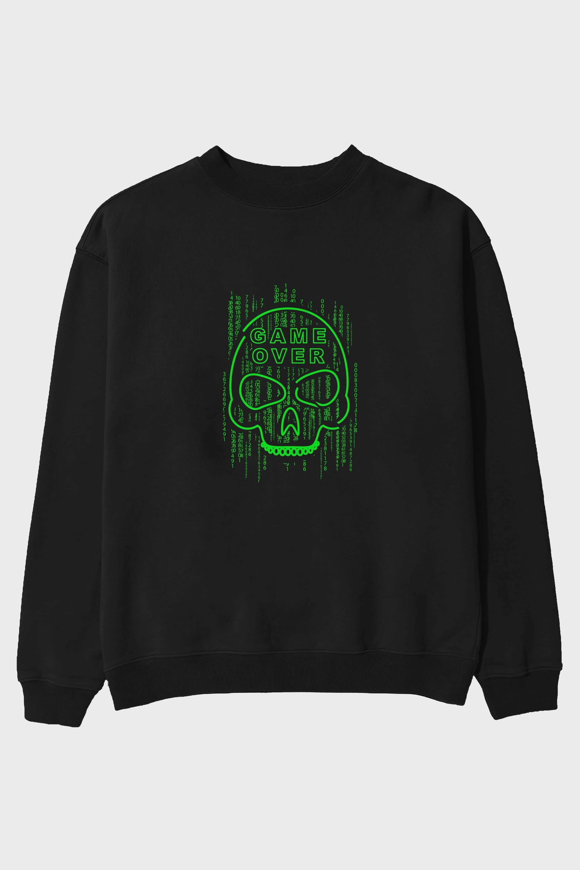 Game Over Ön Baskılı Oversize Sweatshirt Erkek Kadın Unisex