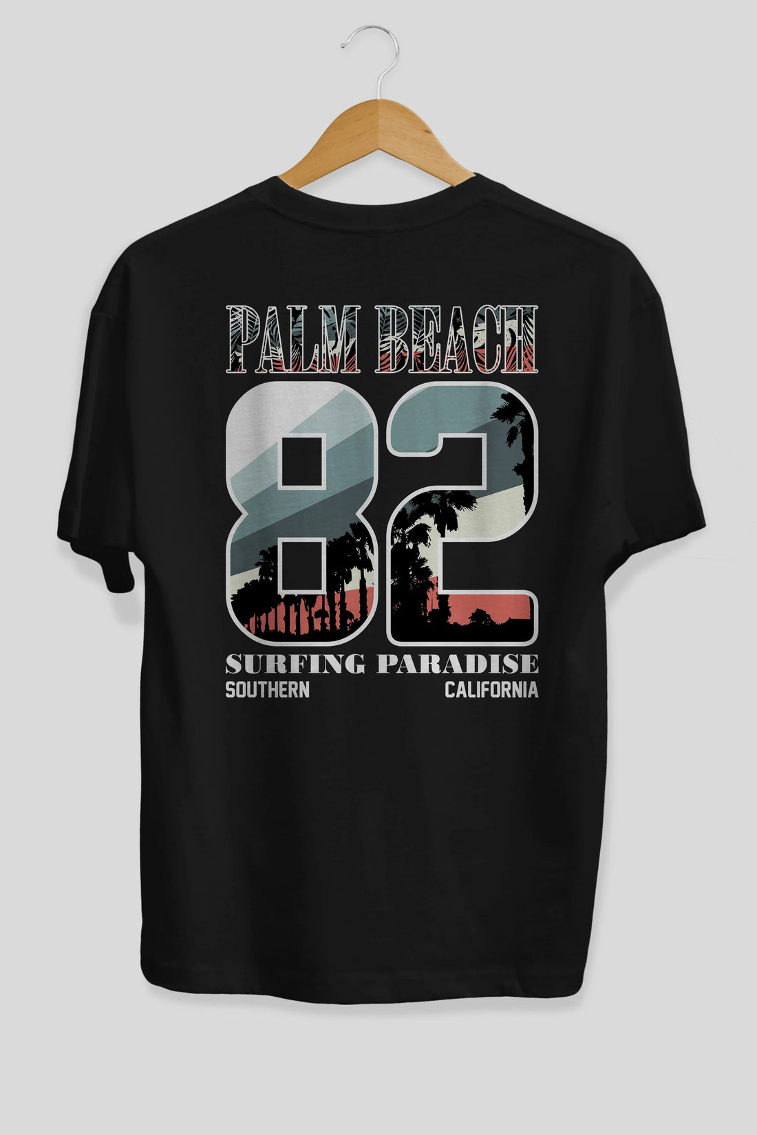 Palm Beach 82 Arka Baskılı Oversize t-shirt Erkek Kadın Unisex
