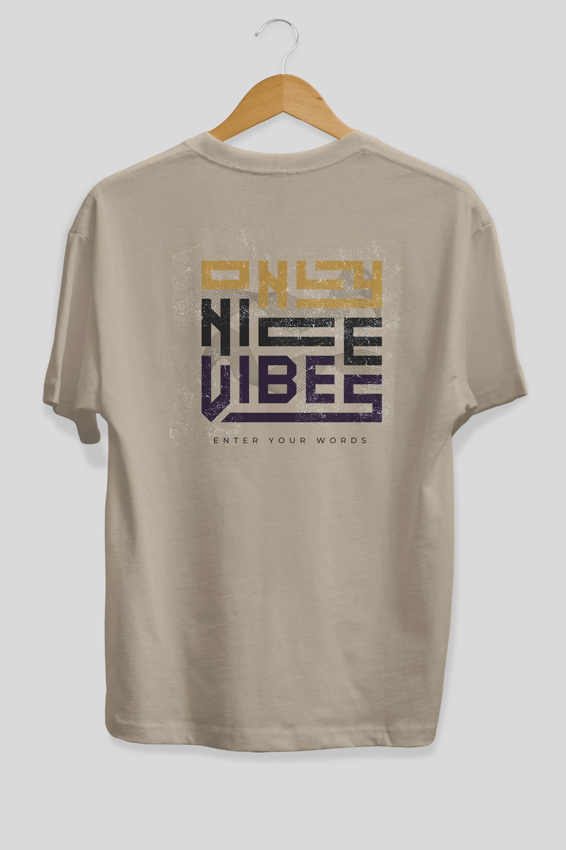 Only Nice Vibes Arka Baskılı Oversize t-shirt Erkek Kadın Unisex