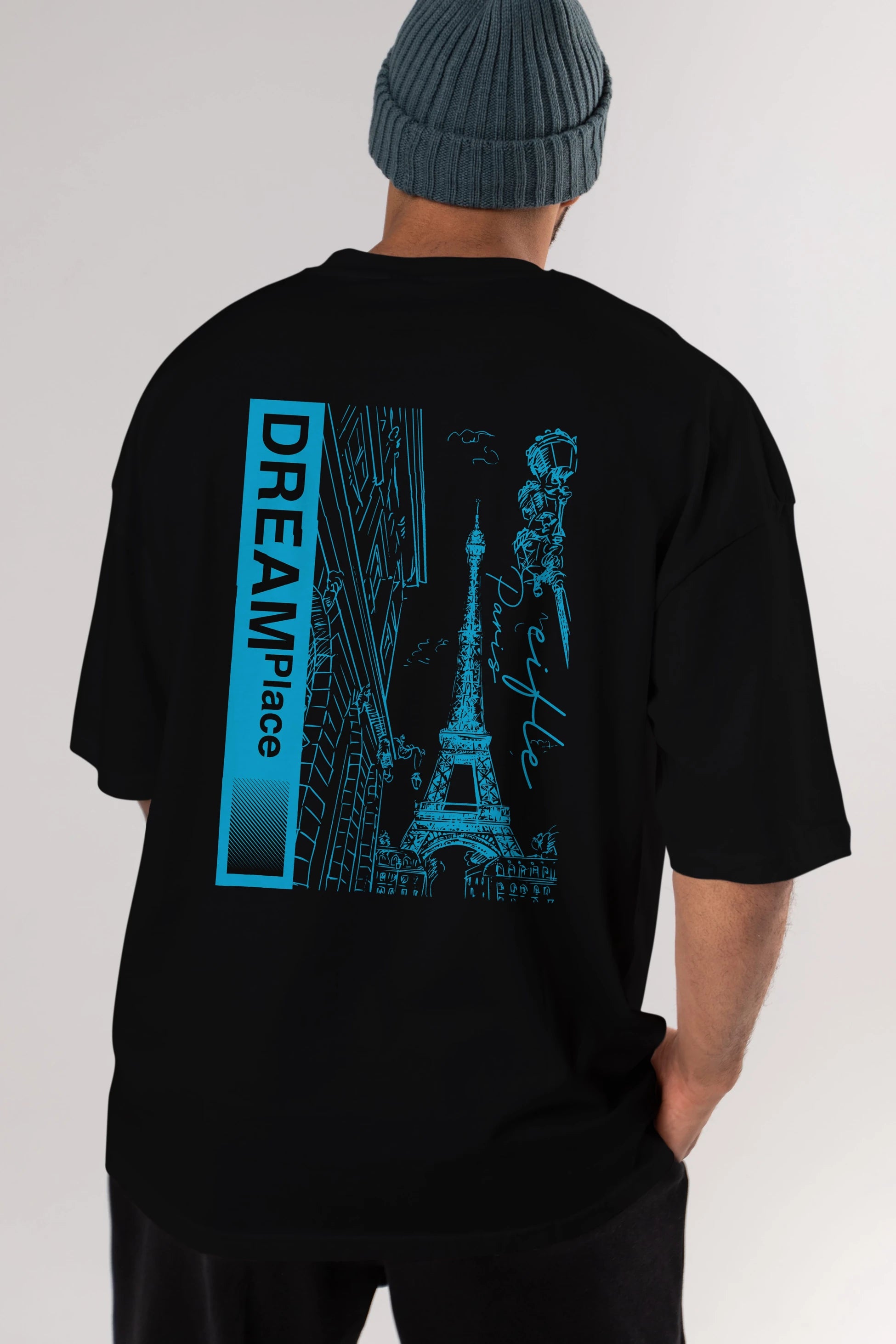 Dream Place Arka Baskılı Oversize t-shirt Erkek Kadın Unisex