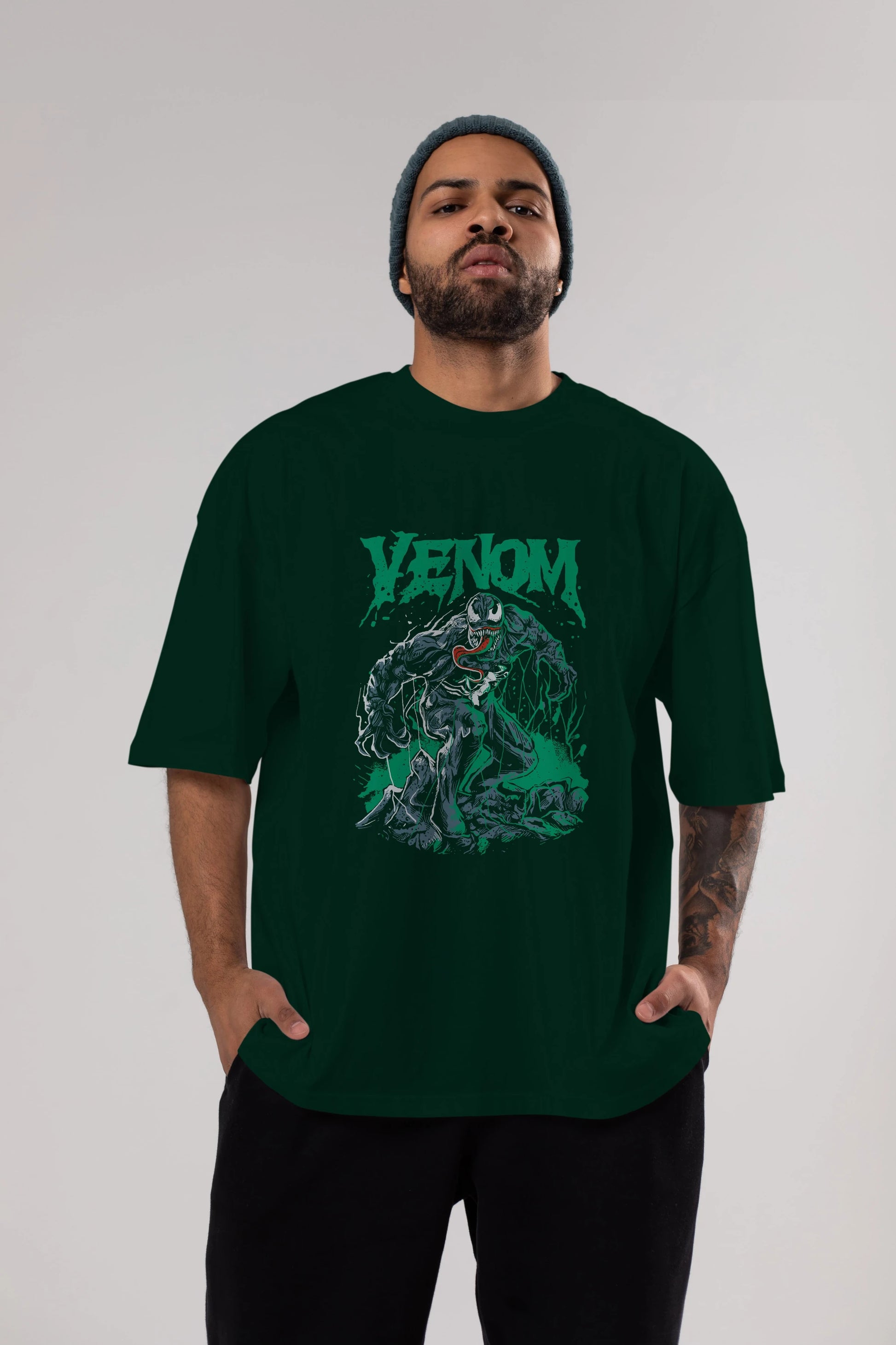 Venom (3) Ön Baskılı Oversize t-shirt Erkek Kadın Unisex %100 Pamuk Bisiklet Yaka tişort